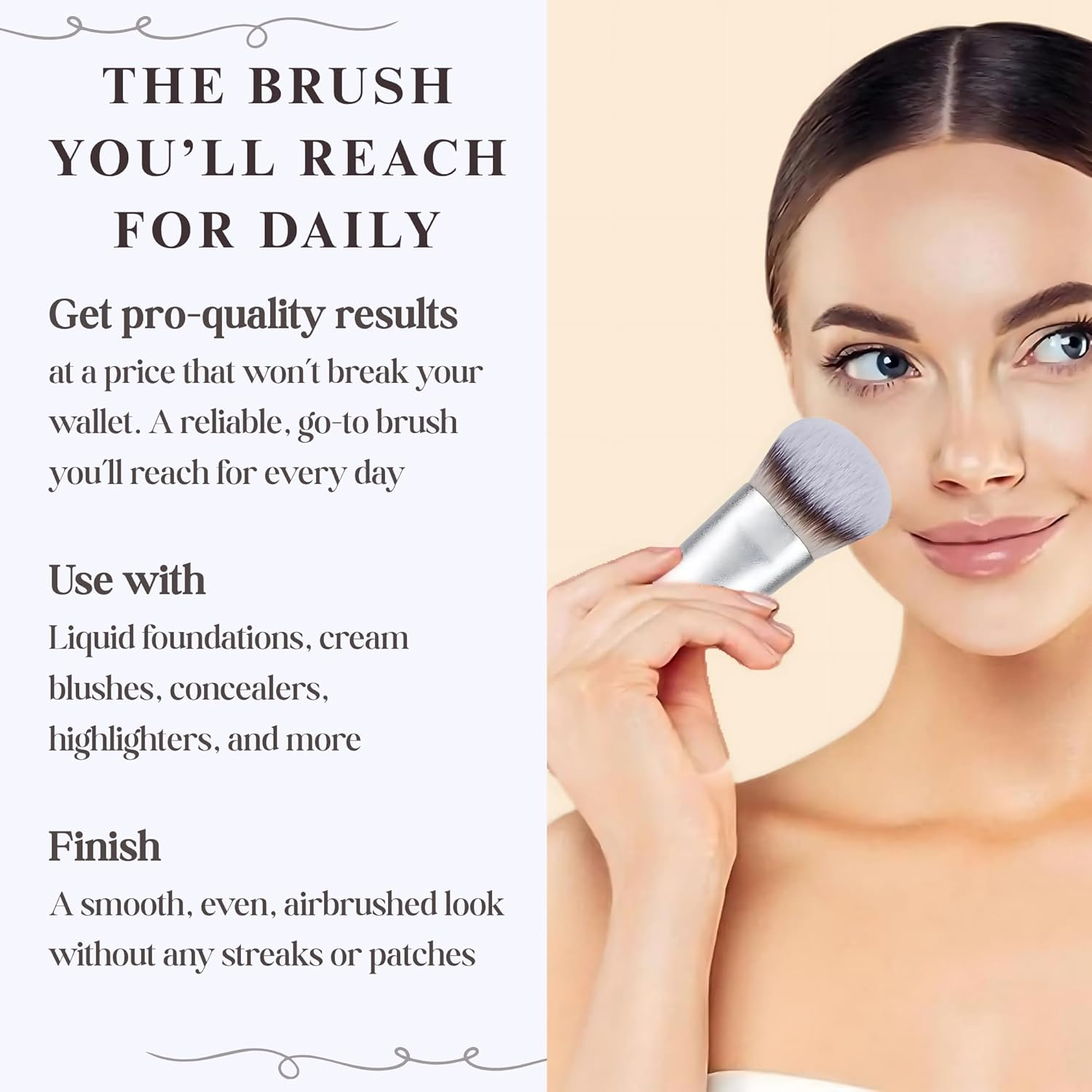 Contoured Makeup Brush - Foundation Blender Brush for Powder, Cream, Contour, Bronzer, Blush Blending & Highlighter - Professional Make up Brush - Full Face Makeup Brush - Vegan & Cruelty Free image number 1