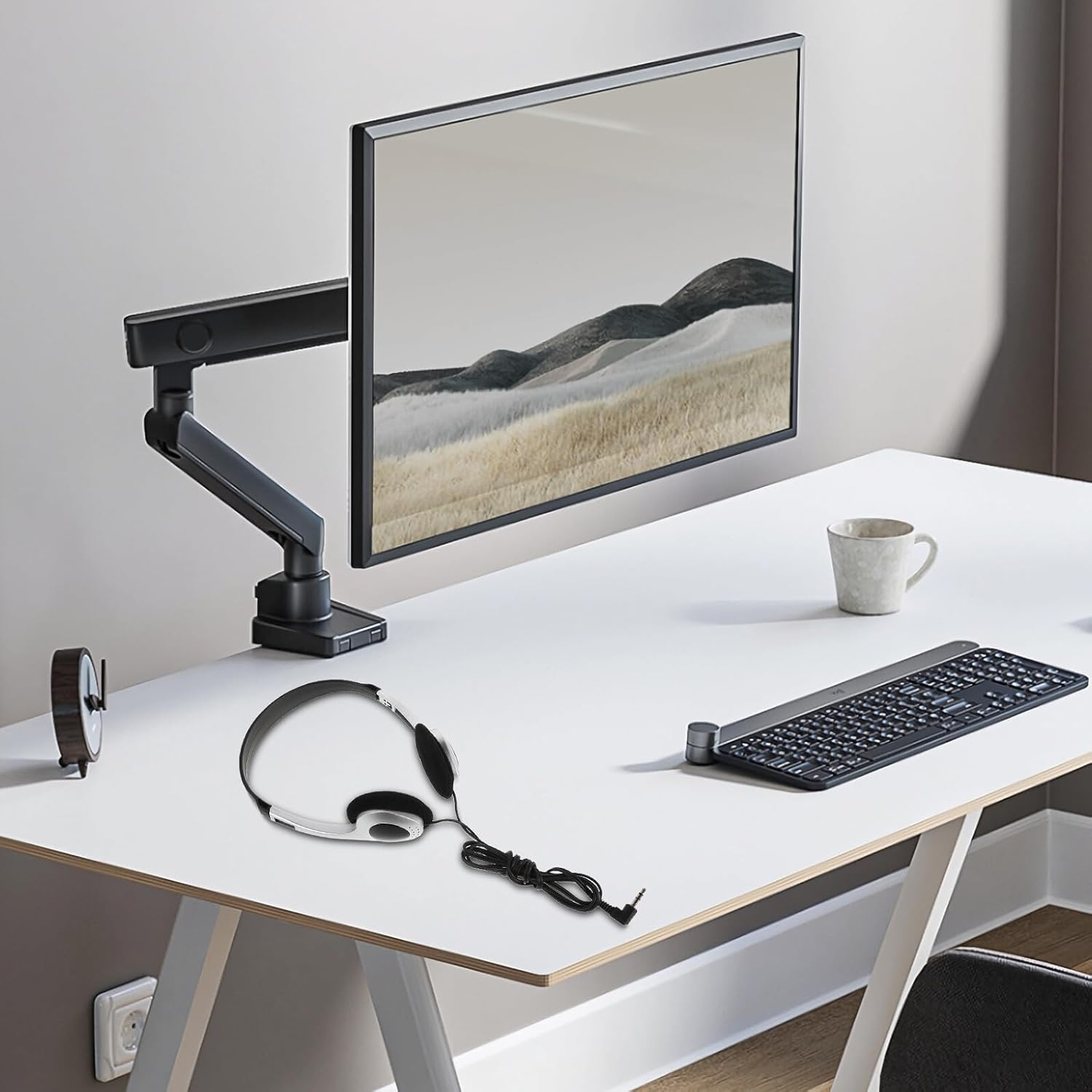 Jojofuny Lightweight Wired Headphones with Retro Silver Spray Finish High Definition Audio Inline Controls for Students Compatible with Computers Cell Phones Tablets Portable Library