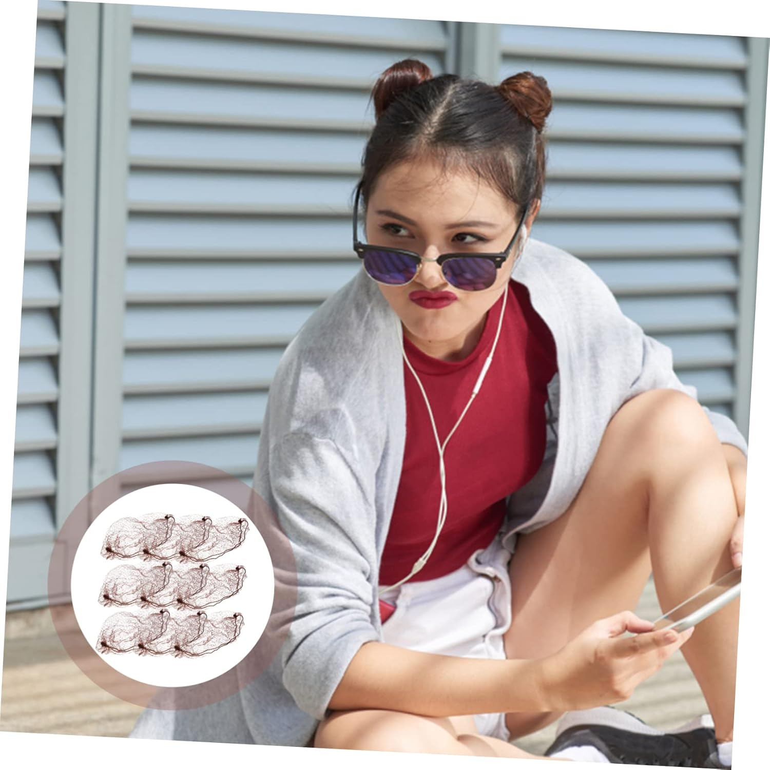 BIUDECO 50Pcs Invisible Elastic Hair Nets for Women Reusable Bun Net Elastic Mesh Hairnet Hair Bonnets Soft Comfortable for Hospital Lab Restaurant image number 5