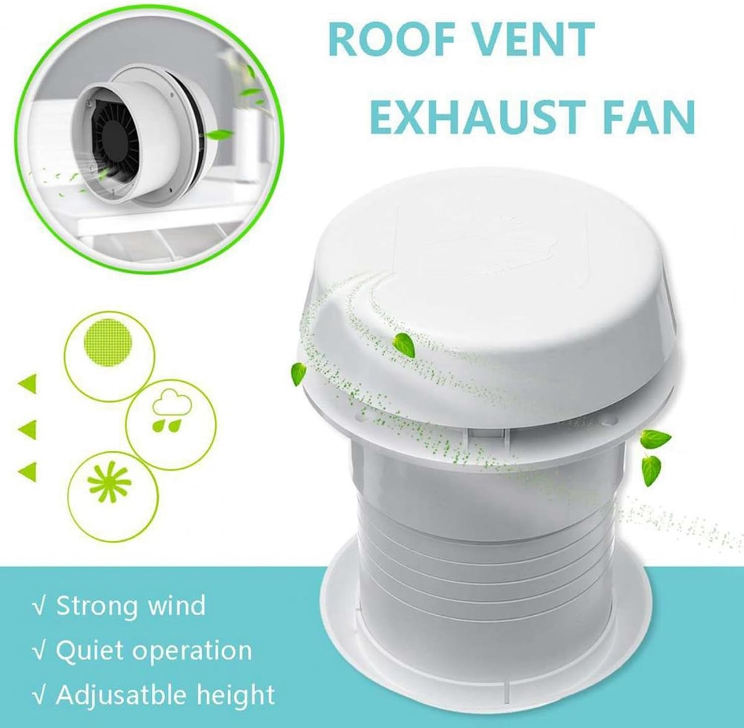 12V RV Roof Ventilation Ceiling Exhaust Fan Air Vent Grille Strong Wind Fan with LED Light for Caravan Trailer image number 2