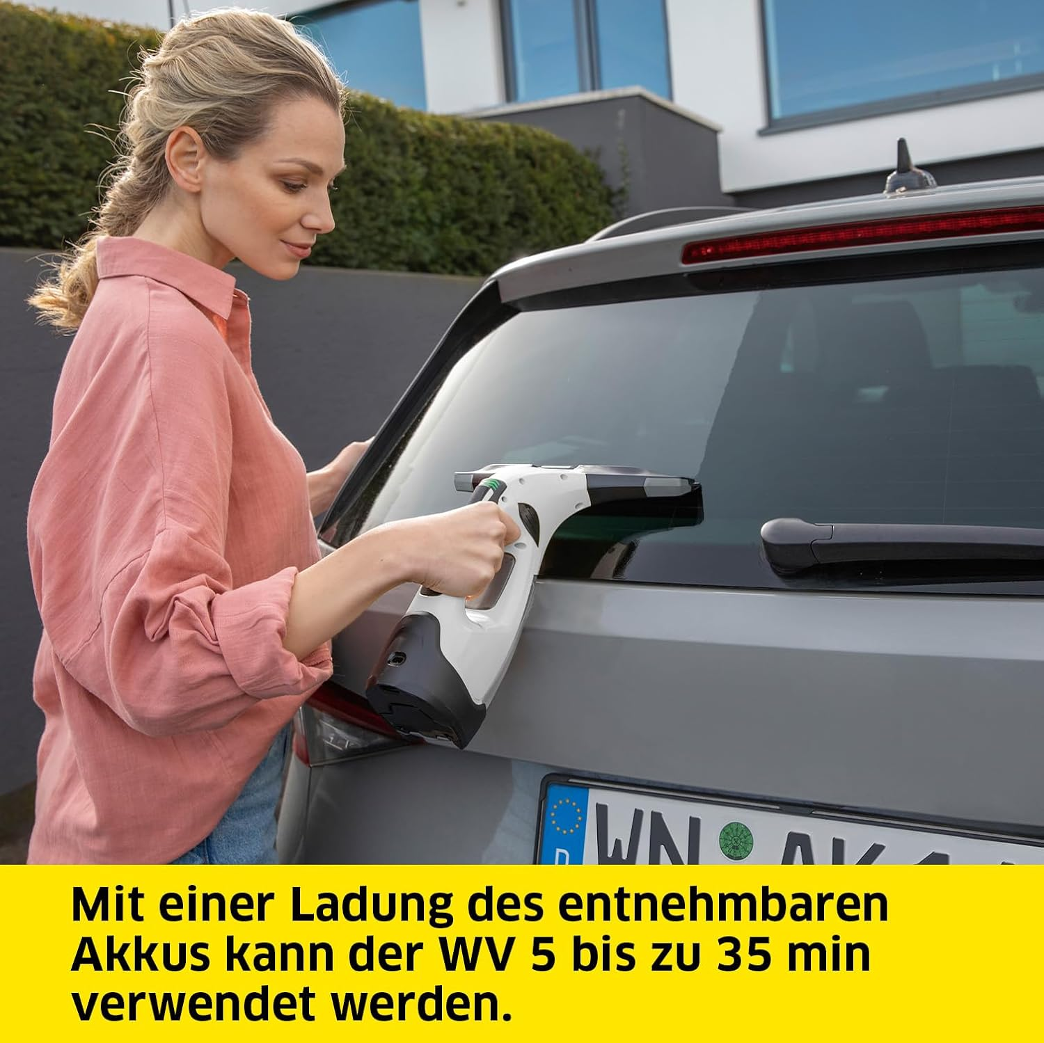 K&auml;rcher Window Vac WV 5 Plus, Battery Running Time: 35 Min, Removable Battery, LED Display for Battery Status, Suction Nozzle: 280 Mm, Spray Bottle with Microfibre Cloth, Window Cleaner Concentrate image number 1