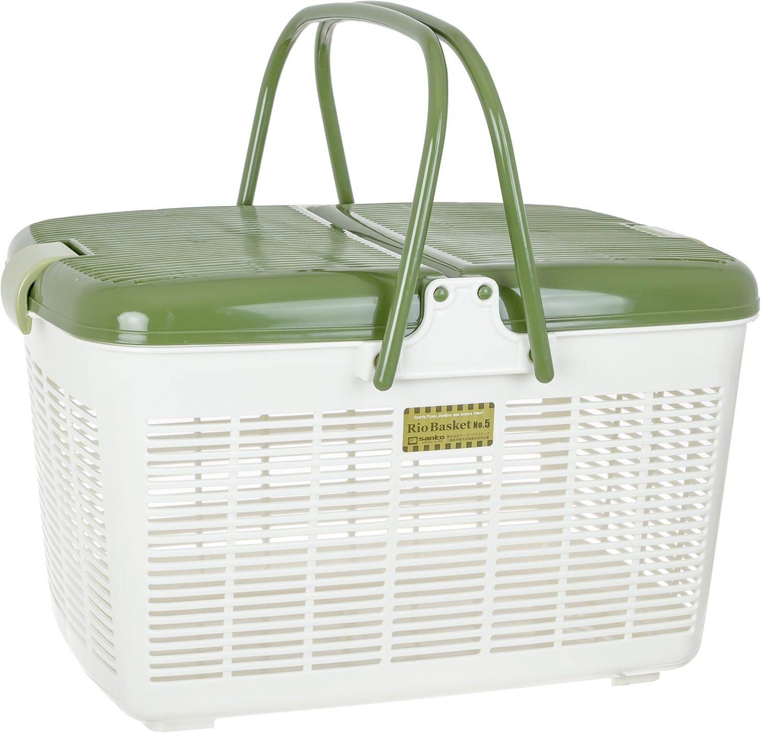 Sankoplastic Picnic Basket RB-66 Earth Beige 117281 Approx. Width 15.9 X Depth 11.9 X Height 10.3 Inches (40.3 X 30.3 X 26.1 Cm) image number 1