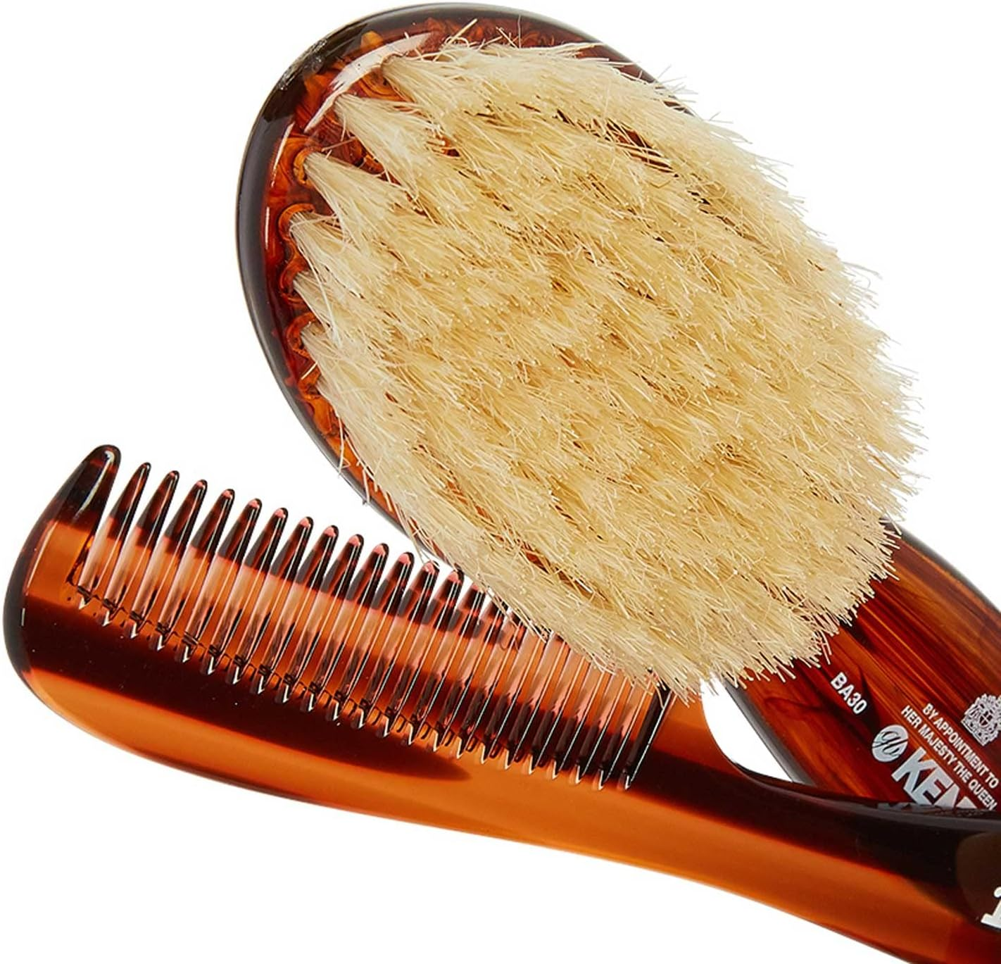 Kent Tortoise Shell Effect Baby Brush and Comb Set image number 5