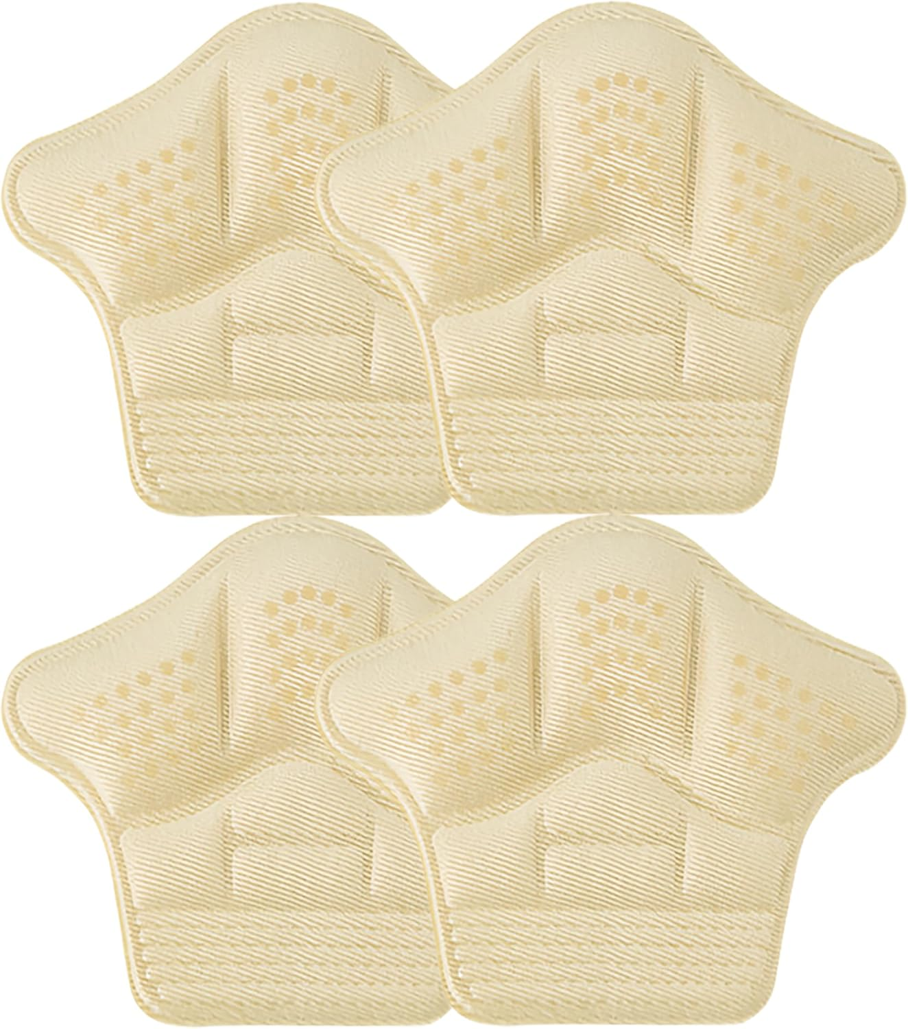 YBVABE Heel Cushion Inserts - 4Pieces Heels Grip Anti-Slip Leather Shoe Pads with Silicone Dots, Reusable Adhesive Thick Back Insoles for Boots & Sports Shoes, Heel Blister Protectors for Women & Men, Ideal for Loose Shoes (4 Beige)