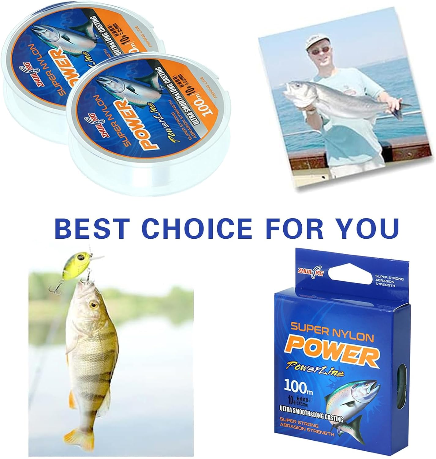 TOOGABBIE 2 Roll 100M Clear Fishing Line, Fishing Wire-Strong Nylon Material for Saltwater and Freshwater Fishing，Low Light Refraction,Super Smooth, Highly Abrasion Resistant image number 3