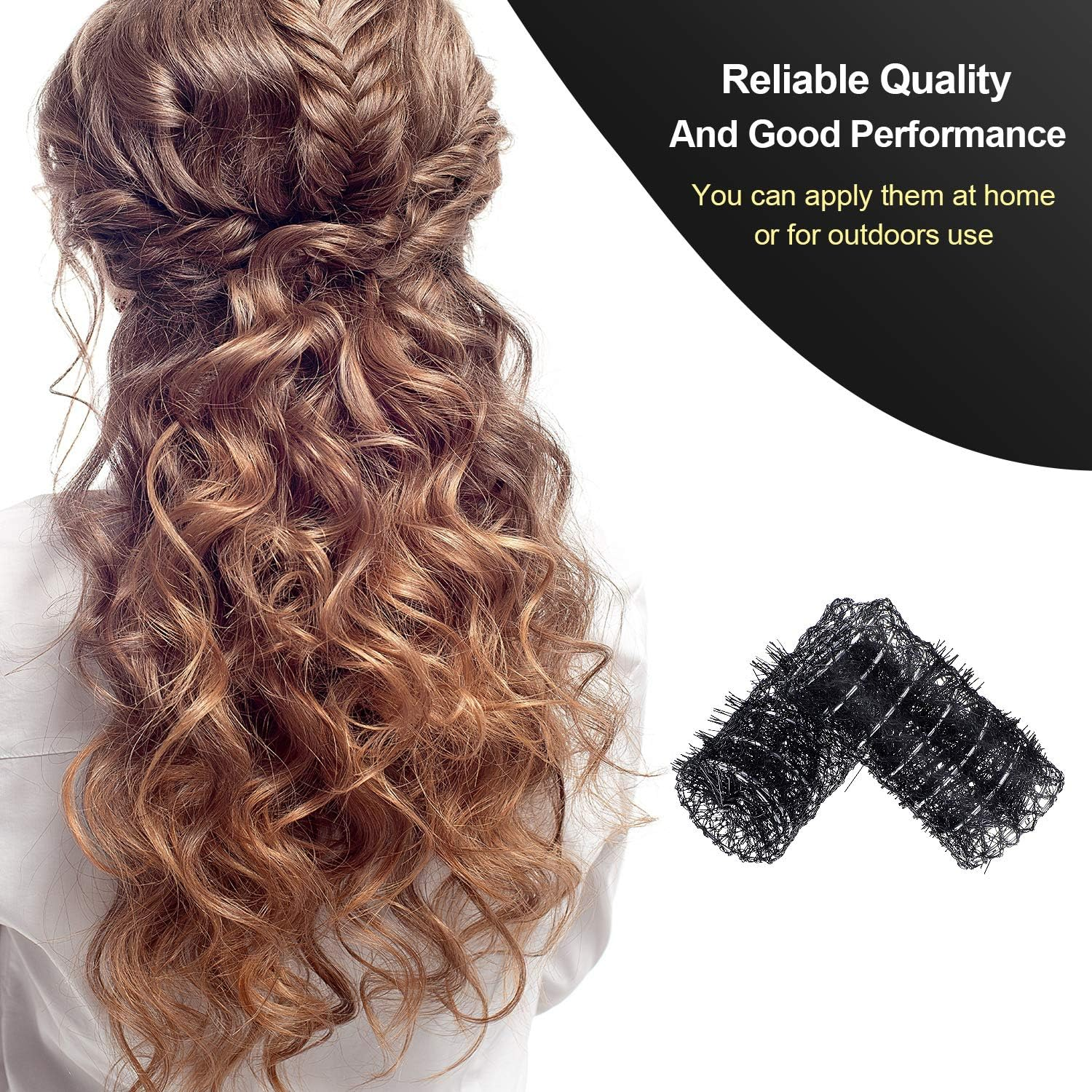 Willbond 20 Pack Vintage Brush Rollers for Hair with Picks Medium Wire Mesh Rollers for Women Effortless Curls and Waves Flexible Locking Pins Small Curls(Black,2.5 X 1.4 Inch) image number 5