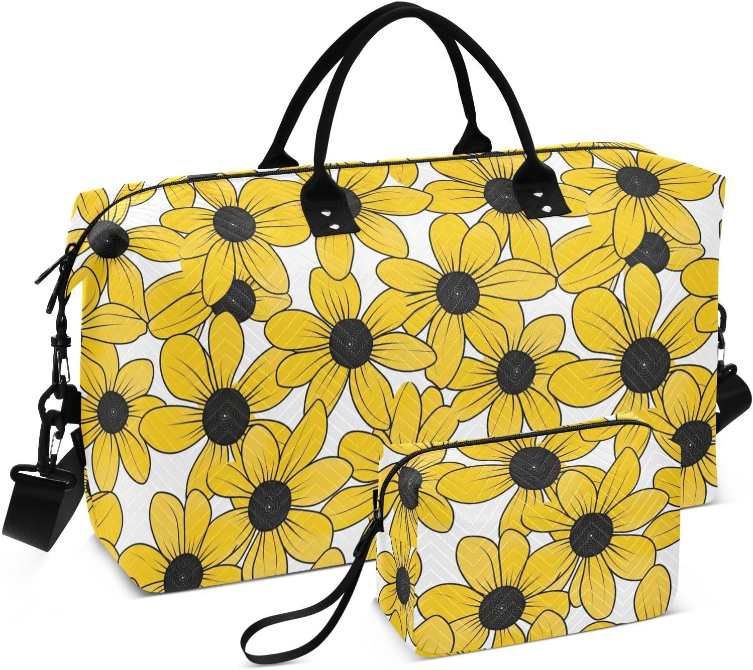 Travel Duffel Bag Black-Eyed Susan Simple Line Art Valentinesne'S Day Travel Weekender Gear Bag with Toiletry Bag for Airplane Traveling Multifunctional Bolso Para image number 4