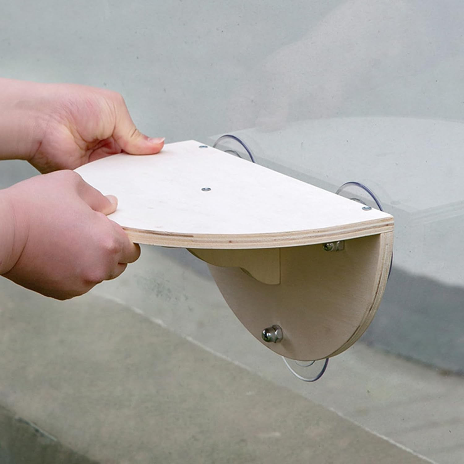 Cat Window Perch - Wooden Kitten Window Perch,Wood Cat Shelf Bed Climbing Seat with 3 Suction Cups Shelf Wall-Mounted for Indoor Cats