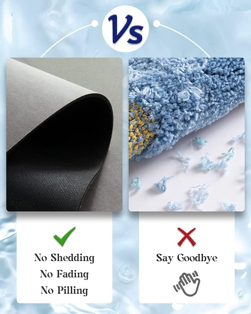 Super Absorbent Floor Mat, Bath Mat Rug Rubber Non Slip Quick Dry Super Absorbent Thin Bathroom Rugs Fit under Door-Washable Bathroom Floor Mats-Shower Rug for in Front of Bathtub (40 * 60Cm) image number 6