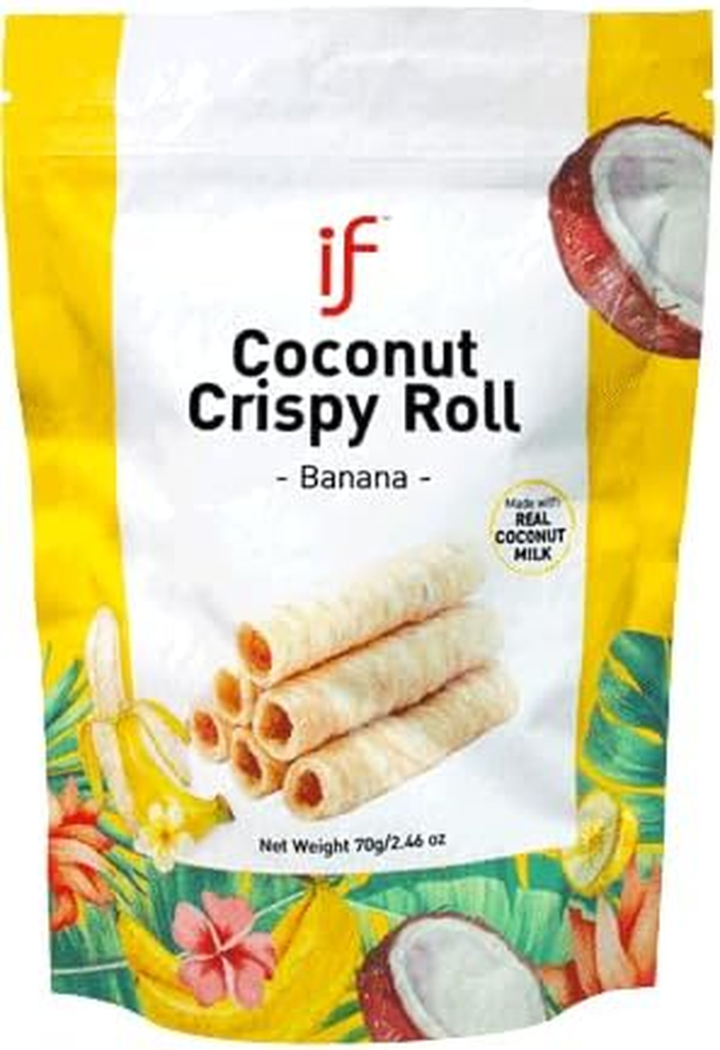 IF Coconut Crispy Rolls Banana Flavour | Made for Healthy Asian Snacks for Kids and Adults | Resealable Bag | 70G image number 1