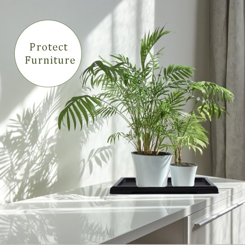 Square Plant Pot Saucer Drainage Tray, 2Pcs Bonsai Pots Humidity Plant Drip Trays, Square Plant Drainage Saucer Flower Pot Drip Trays, Square Saucers Plastic Plant Pot Water Tray image number 1