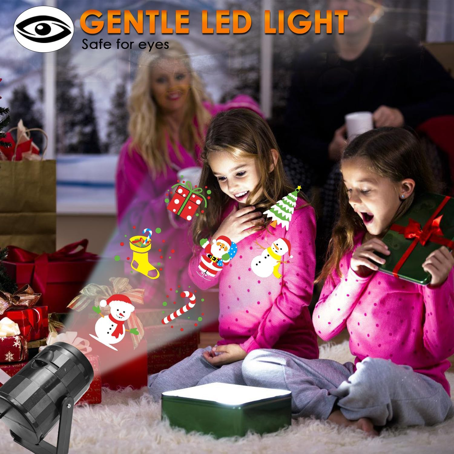 WOTOW 360&deg;Adjustable LED Light Projector for Halloween Christmas Decorations Indoor Outdoor Party Garden Home Bedroom image number 3