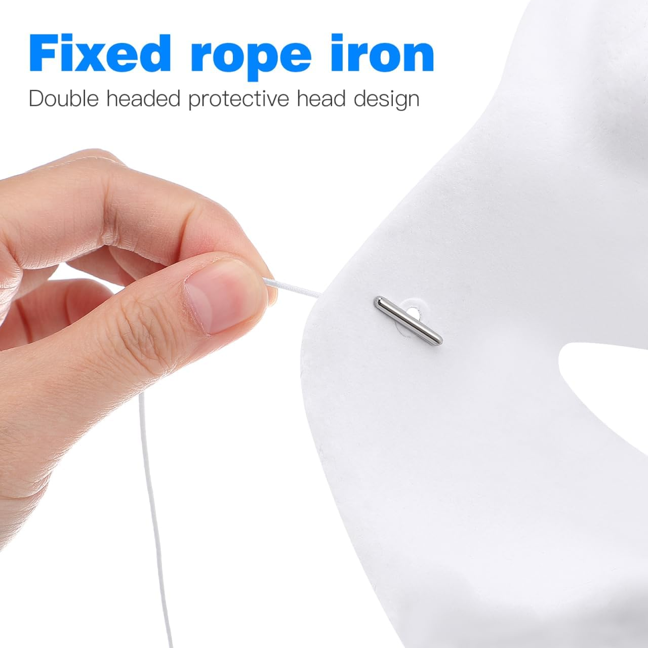 Operitacx 50Pcs Elastic Ropes for Hats Masks DIY Crafts Stretch String Loop with Barbs for Home Use for Family Activities Halloween Parties image number 6