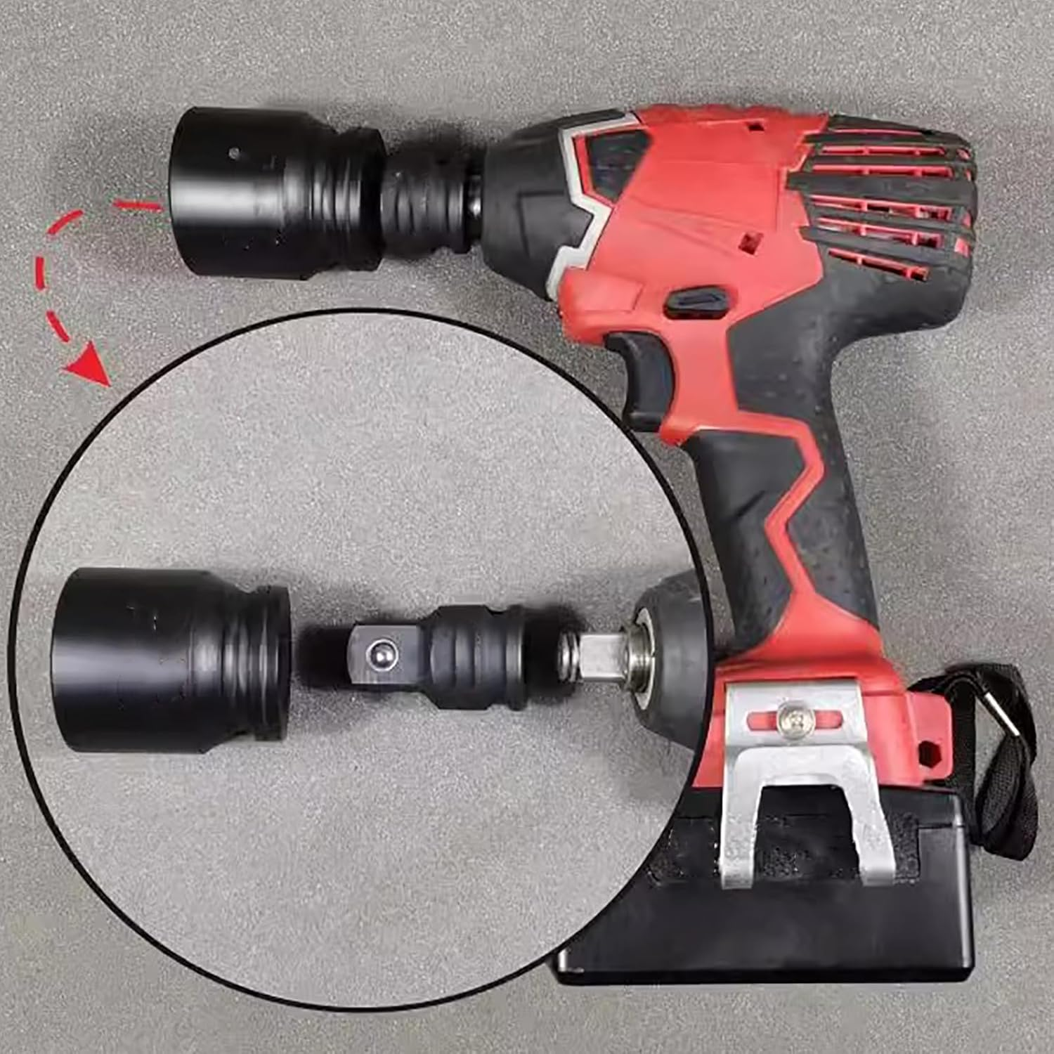 SENRISE Impact Adaptor 1" to 1/2" Air Impact Sleeve Drive Pneumatic Reducer Converter Impact Tool for Impact Driver Conversions, Ratchet Wrenches (Pack of 1) image number 5