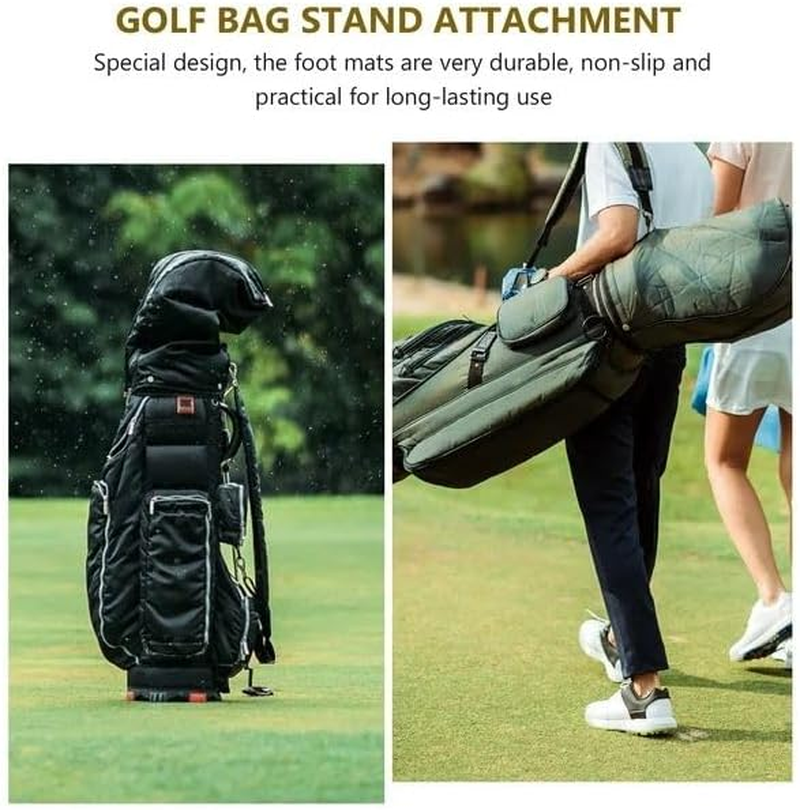 2 Pcs Black Golf Bag Stand Feet Replacement, Wear-Resistent Golf Bag Rubber Feet Replacement, Necessary Golf Club Bag Accessories Strong Grip, Easy to Install, Golf Club Bag Accessories, Golf image number 1