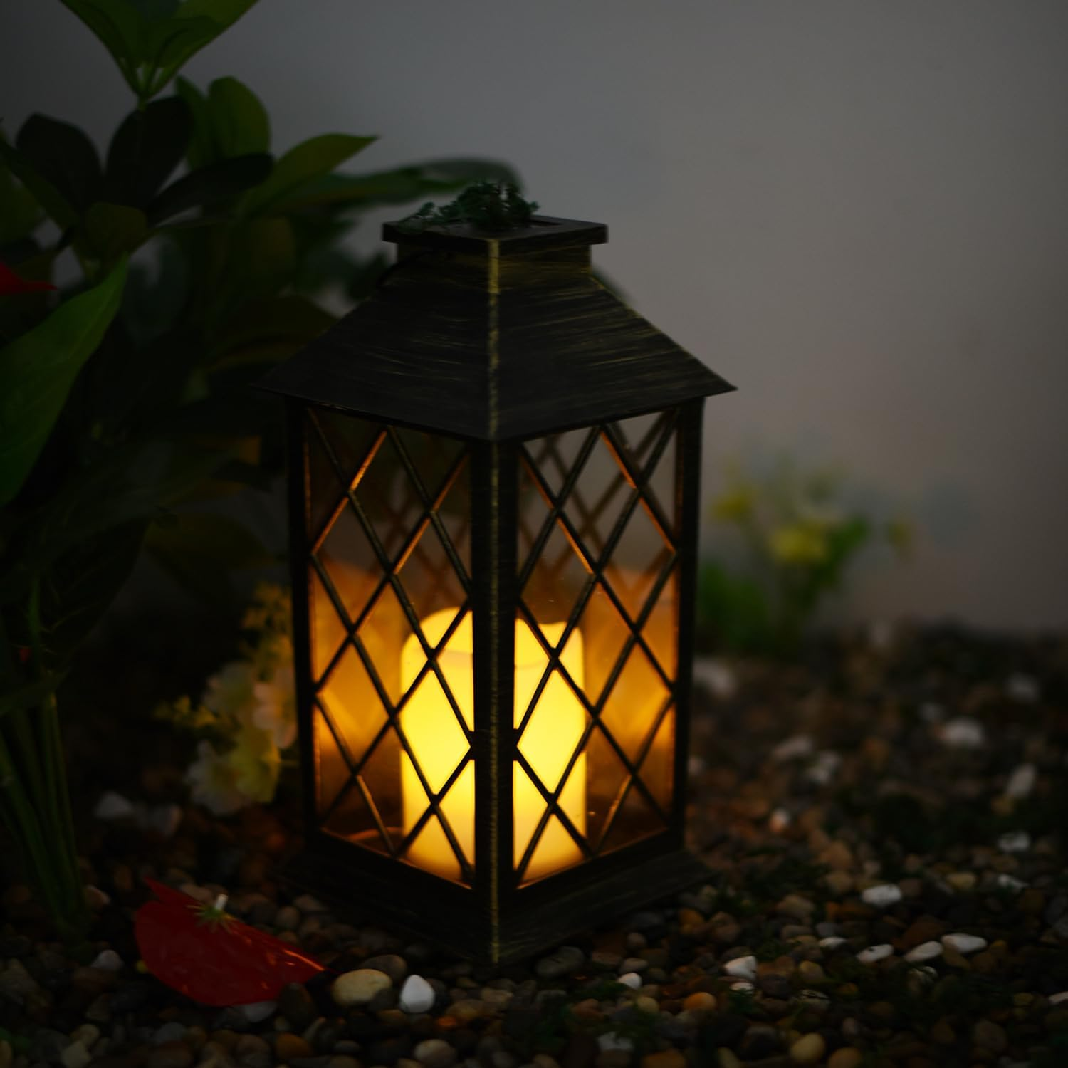 Clearhill 2Pack Solar Garden Lanterns Outdoor, 28Cm*14Cm*2 Waterproof Garden Lanterns with Flickering Flameless Candle, Auto On/Off, Ideal for Patio, Yard, Lawn Decor image number 5
