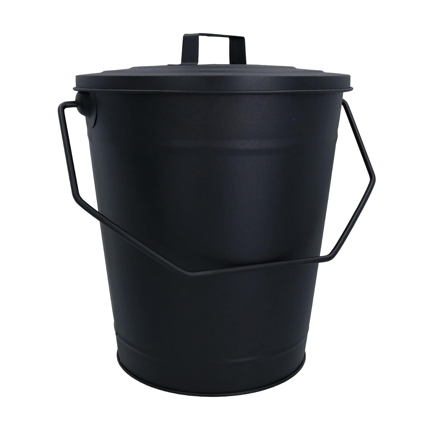 AB Tools Coal Bucket & Lid Black Metal Ash Tidy Bin Coal Carrier Fire Log Burner Kindling image number 2
