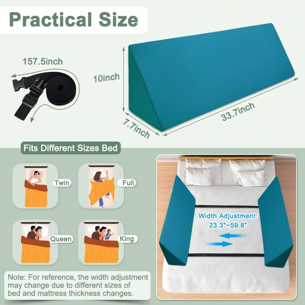 Bed Rails Foam Bolsters for Elderly Adults Bed Safety Railing Bed Guards for Seniors Hospital Bed Side Rails Pads Roll Control Bolster Medical Wedge Cushions Bed Bumper (2 Pcs) image number 5