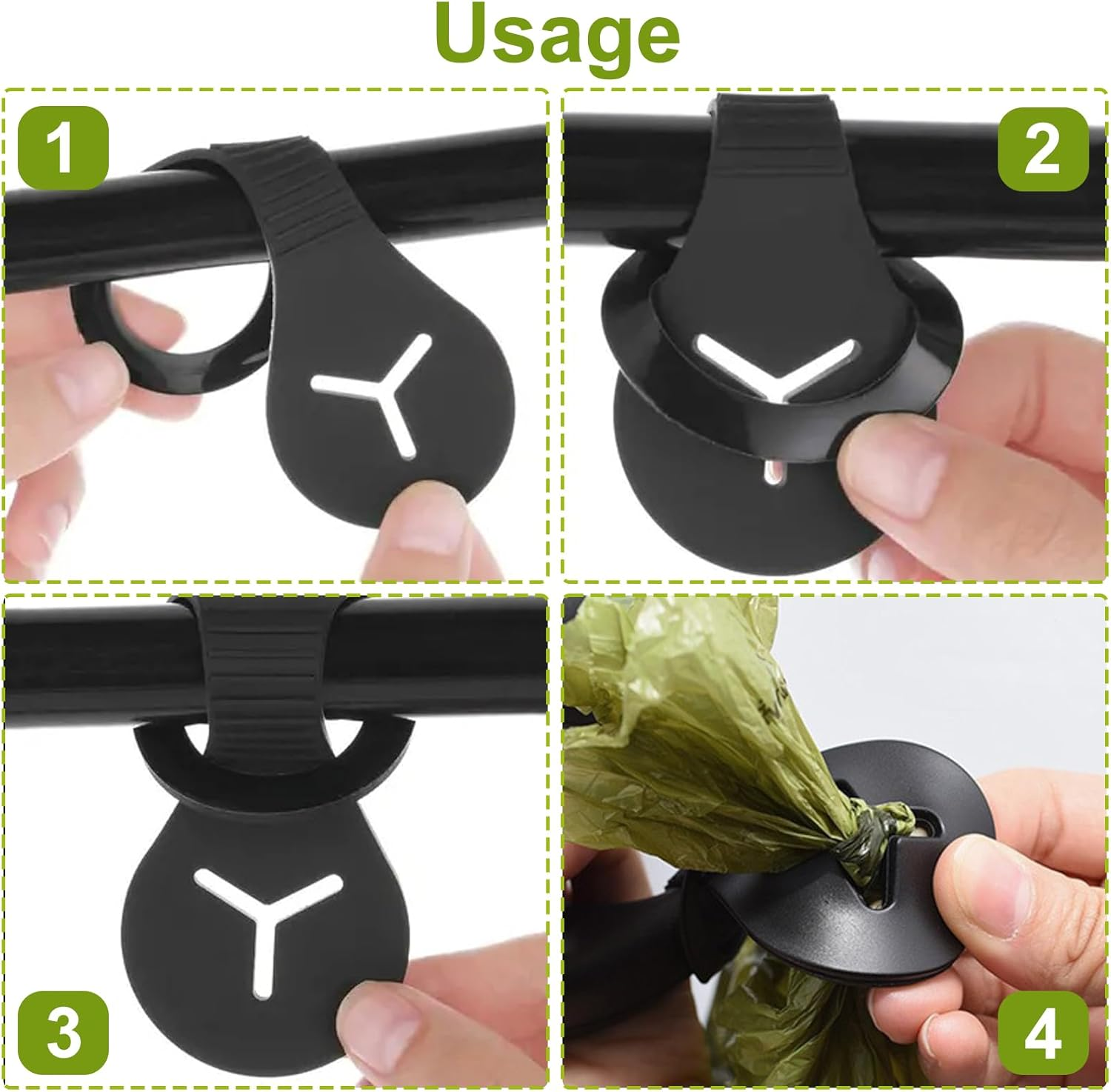 KASESSS Pack of 6 Silicone Waste Bag Holder, Dog Waste Bag Holder for Lead, Flexible Dog Waste Bag Clips for Dog Walks, Waste Bag Dispenser with Non-Slip Strips, Dog Waste Bag Dispenser image number 6