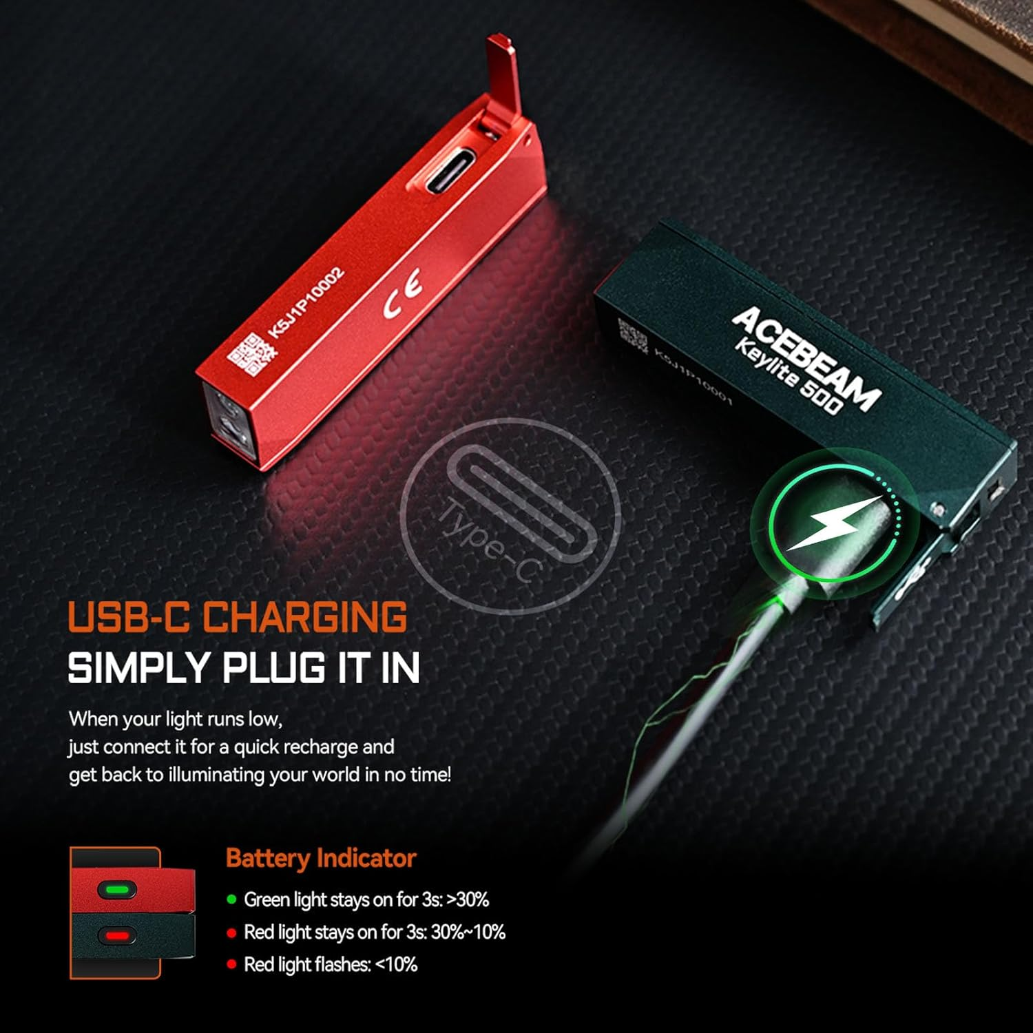 ACEBEAM Keylite 500 Ultra Powerful Rechargeable Ultra-Compact Flat Pocket LED Keychain Torch for EDC with Dual LED, 6 Modes, Small Mini Flashlight for Home, Teal image number 4