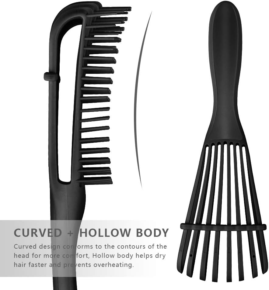 Detangling Brush for Afro America/African Hair, Textured 3A to 4C Kinky Wavy/Coily/Wet/Dry/Oil/Thick/Long/Curly Hair Detangler (Black) image number 5