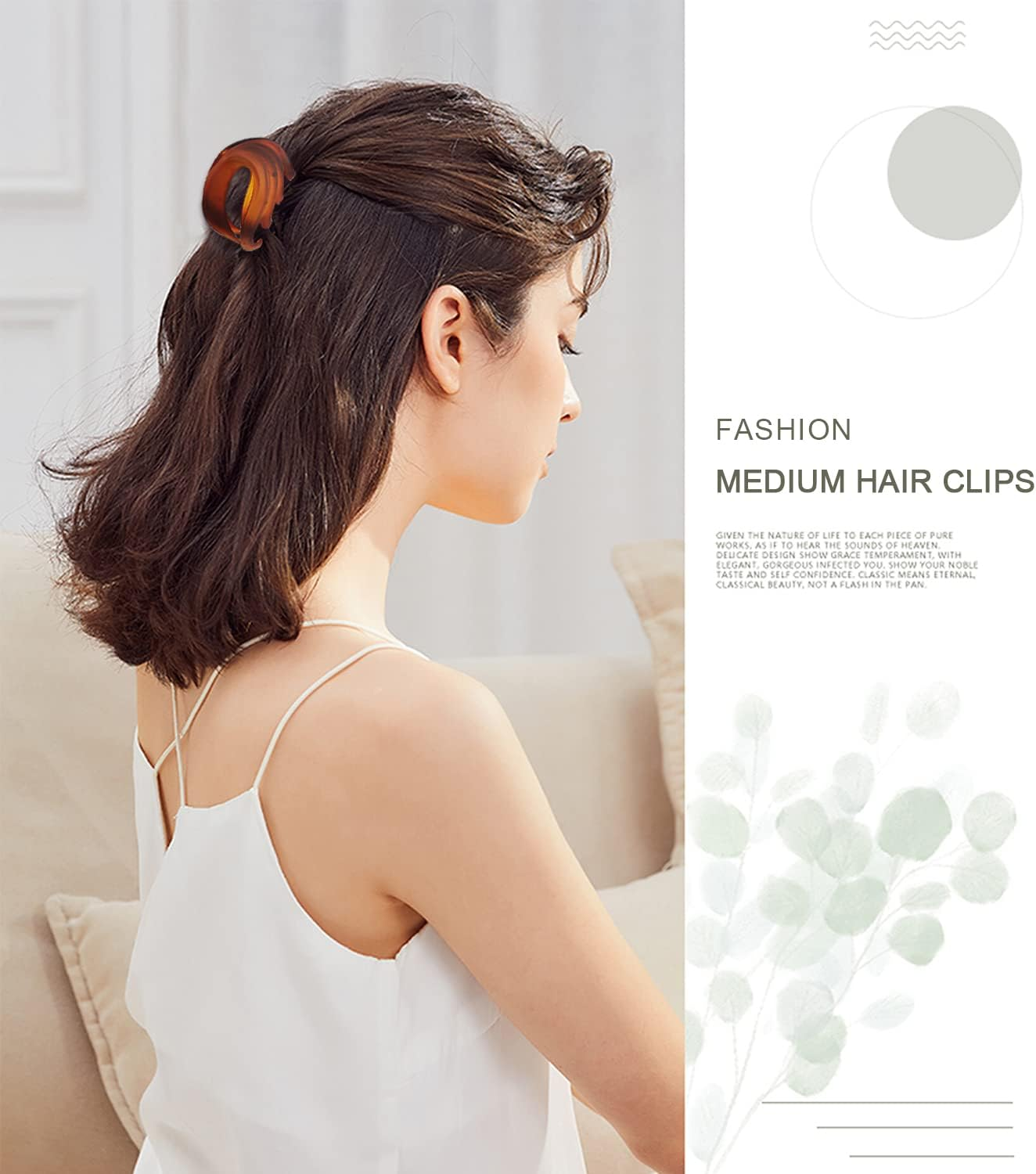 Claw Clips for Thin, Fine to Medium Hair - 2.6 Inch Strong Matte Flower Jaw Clips with Non-Slip Grip for Women, Girls & Kids, Gift Box Included (Black, Brown) - Multi Colors image number 5