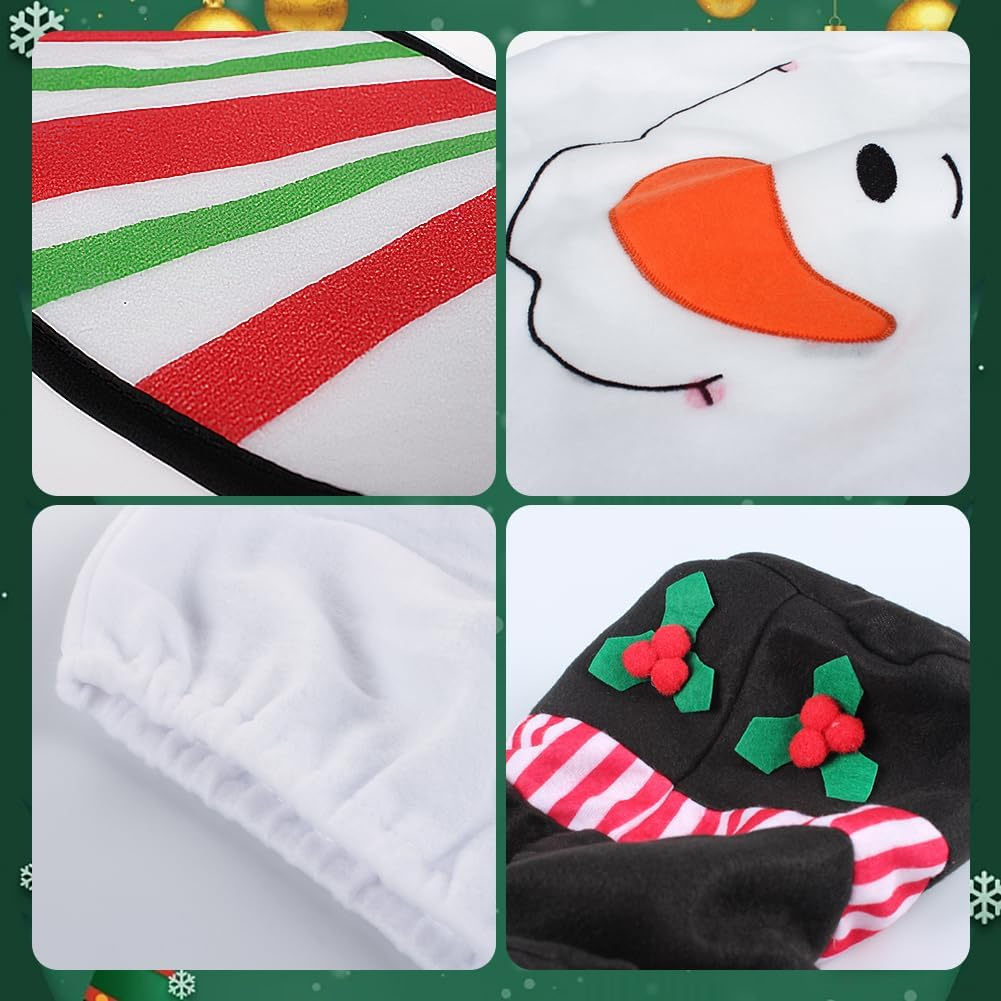 Christmas Decorations,H HOME-MART Christmas Toilet Seat Cover and Rug Set Tank Lid Covers Tissue Box Cover Xmas Decorations Funny Bathroom Santa Claus Snowman Elf Festival Decor image number 5