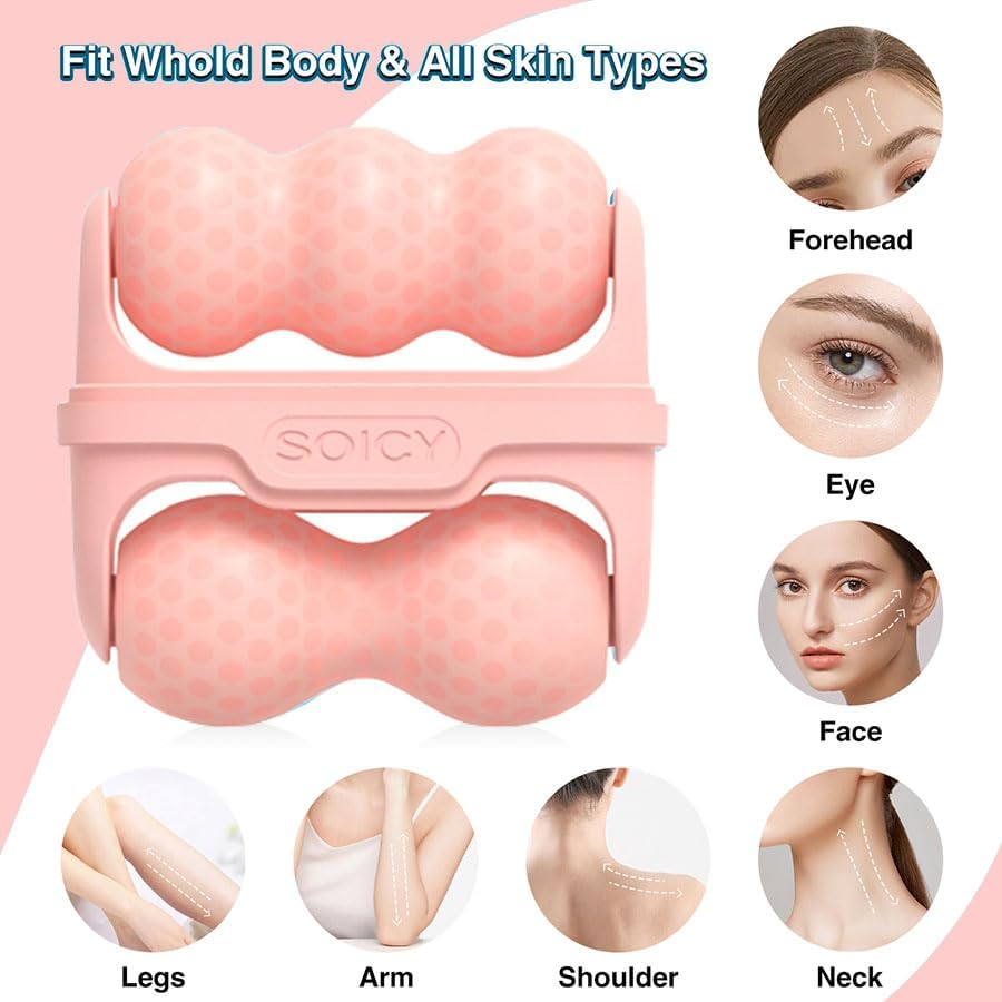 Ice Roller for Face & Eye, 2 in 1 Puffiness, Migraine, Pain Relief and Minor Injury - Diougens Lee Facial Ice Roller,Cold Therapy Massage Roller,Skin Care Products