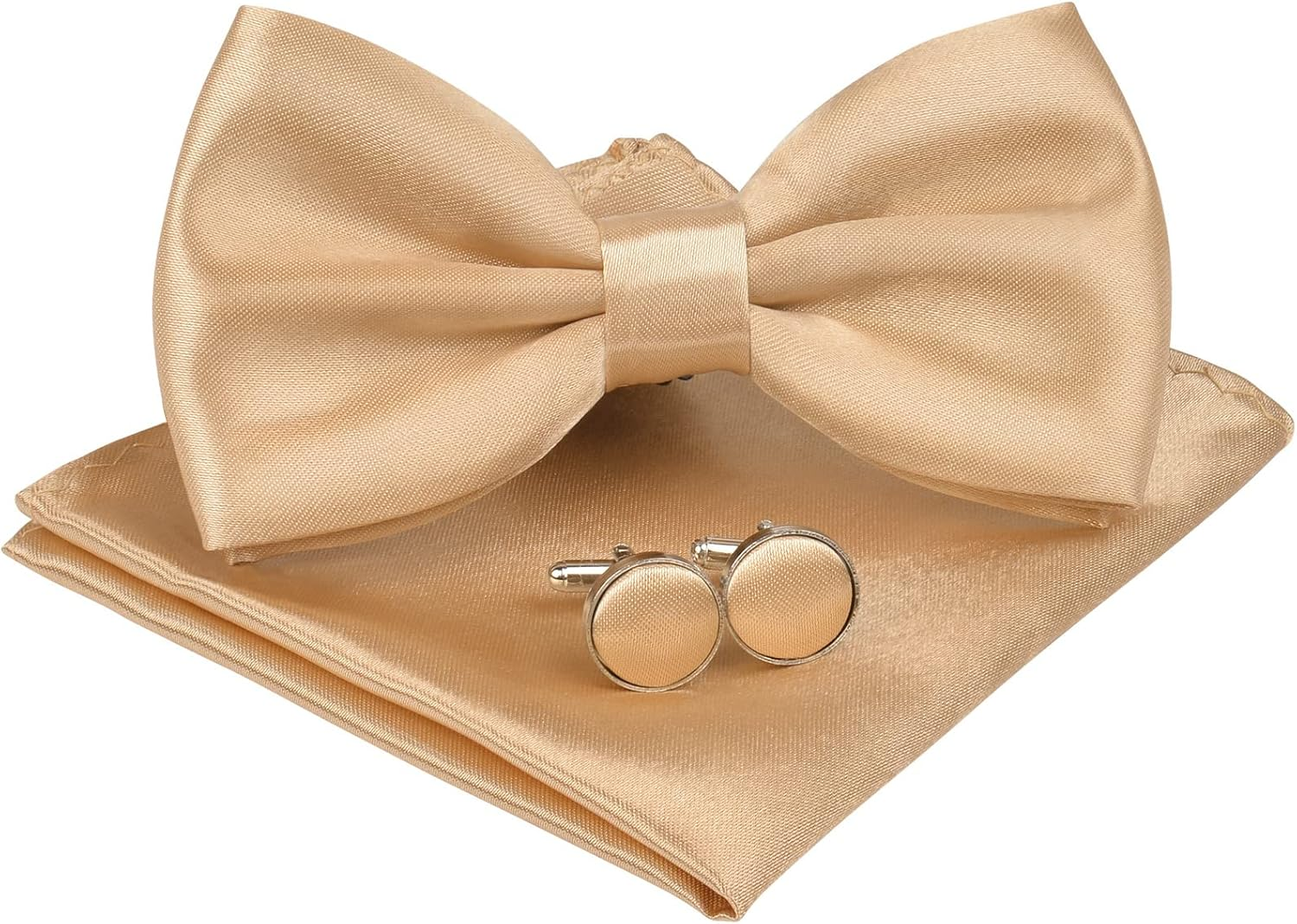 URAQT Men'S Bow Tie, Classic Solid Color Pre-Tied Bow Tie for Men, Satin Tux Bowtie, Adjustable Formal Neck Bowtie for Parties, Wedding