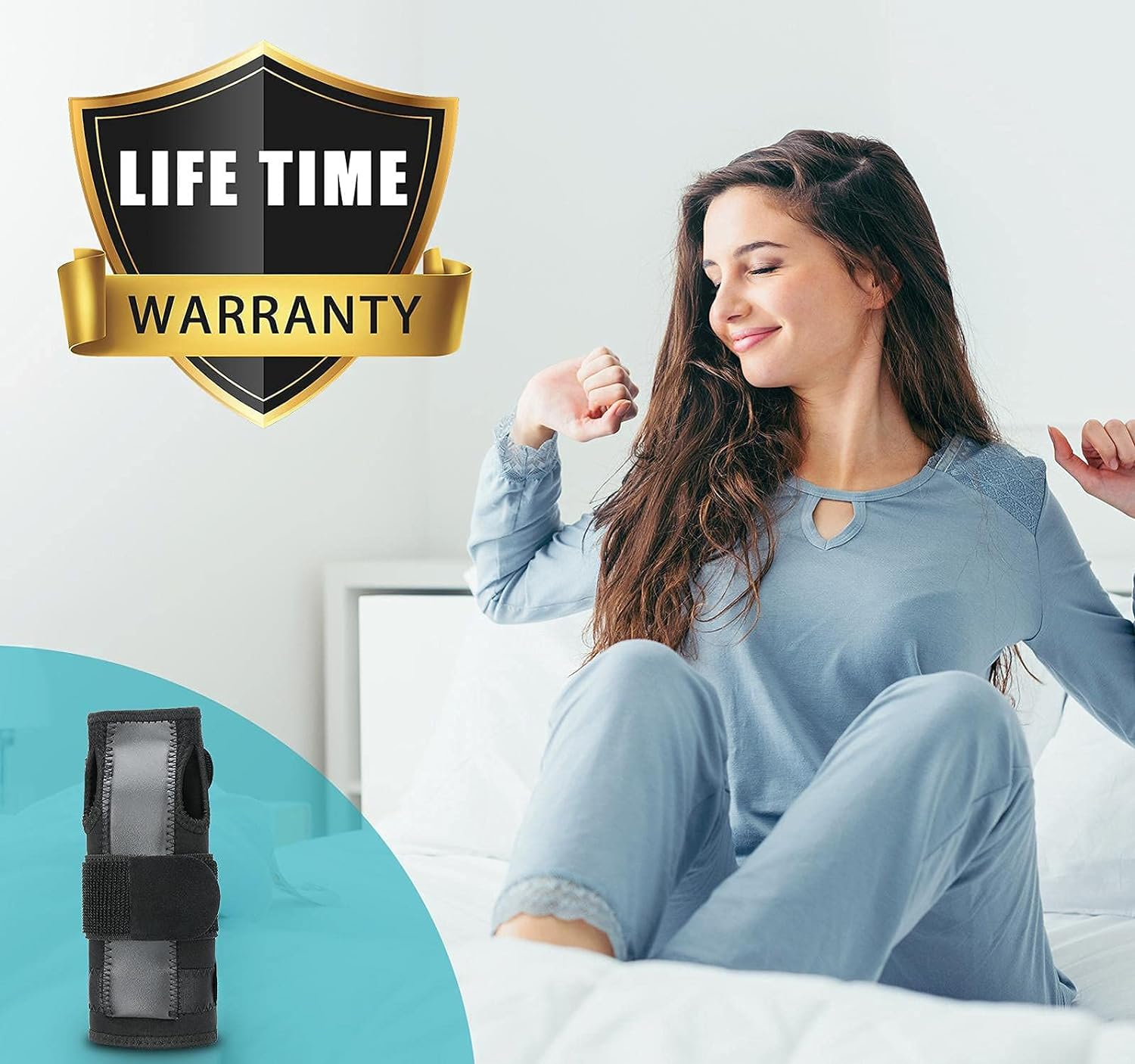 Wrist Splint for Carpal-Tunnel Syndrome, Adjustable Compression Wrist Brace for Right and Left Hand, Pain Relief for Arthritis, Tendonitis, Sprains image number 6