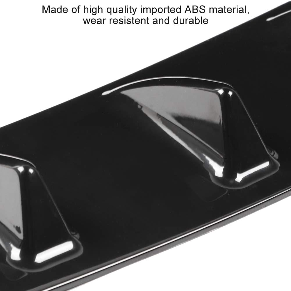 Akozon Universal Rear Bumper Lip Diffuser Car Rear Bumper Chassis Black Spoiler Shark Fin Spoiler Wing Lip Diffuser(M) image number 4