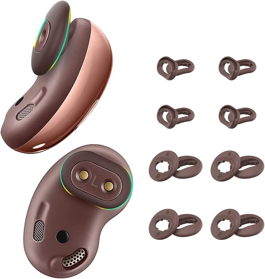 [8 Pairs] for Galaxy Buds Live Ear Tips Anti-Slip/Dust Silicone Ear Tips Ear Cushion Ear Gel Accessories Compatible with Samsung Galaxy Buds Live - S/L (Black)