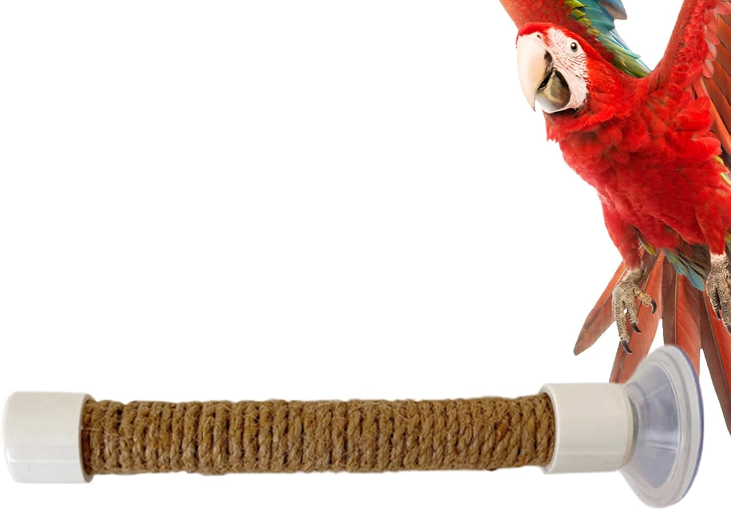 Parrot Shower Perch | Parakeet Training Stand - Suction Cup Portable Perch Cage Accessories for Bird Macaw Parakeet for Window Car Bath Training Uses image number 4