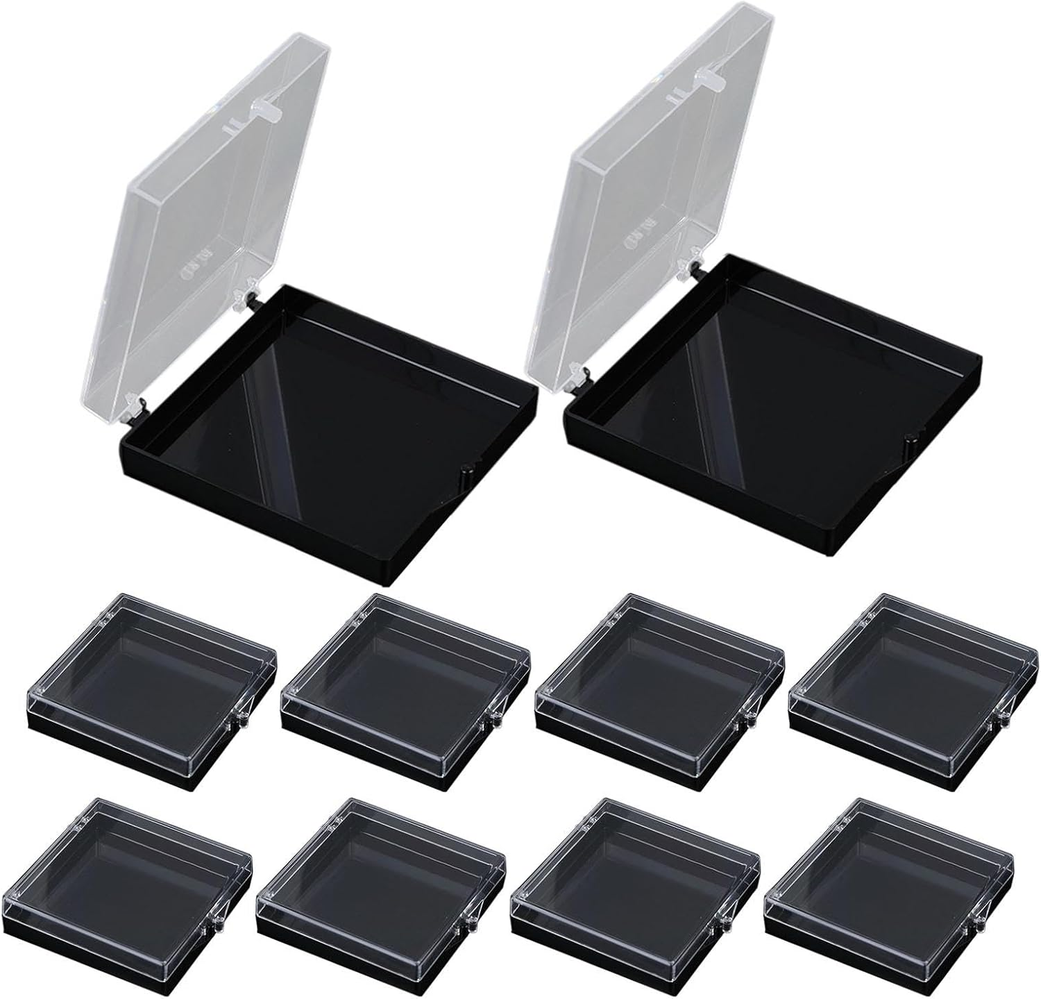 Kokiya 10 Pieces,Press on Nail Storage Box Artificial Nail Display Organizer,Mini,Small,Nail Storage Container for Artificial Nails, Black