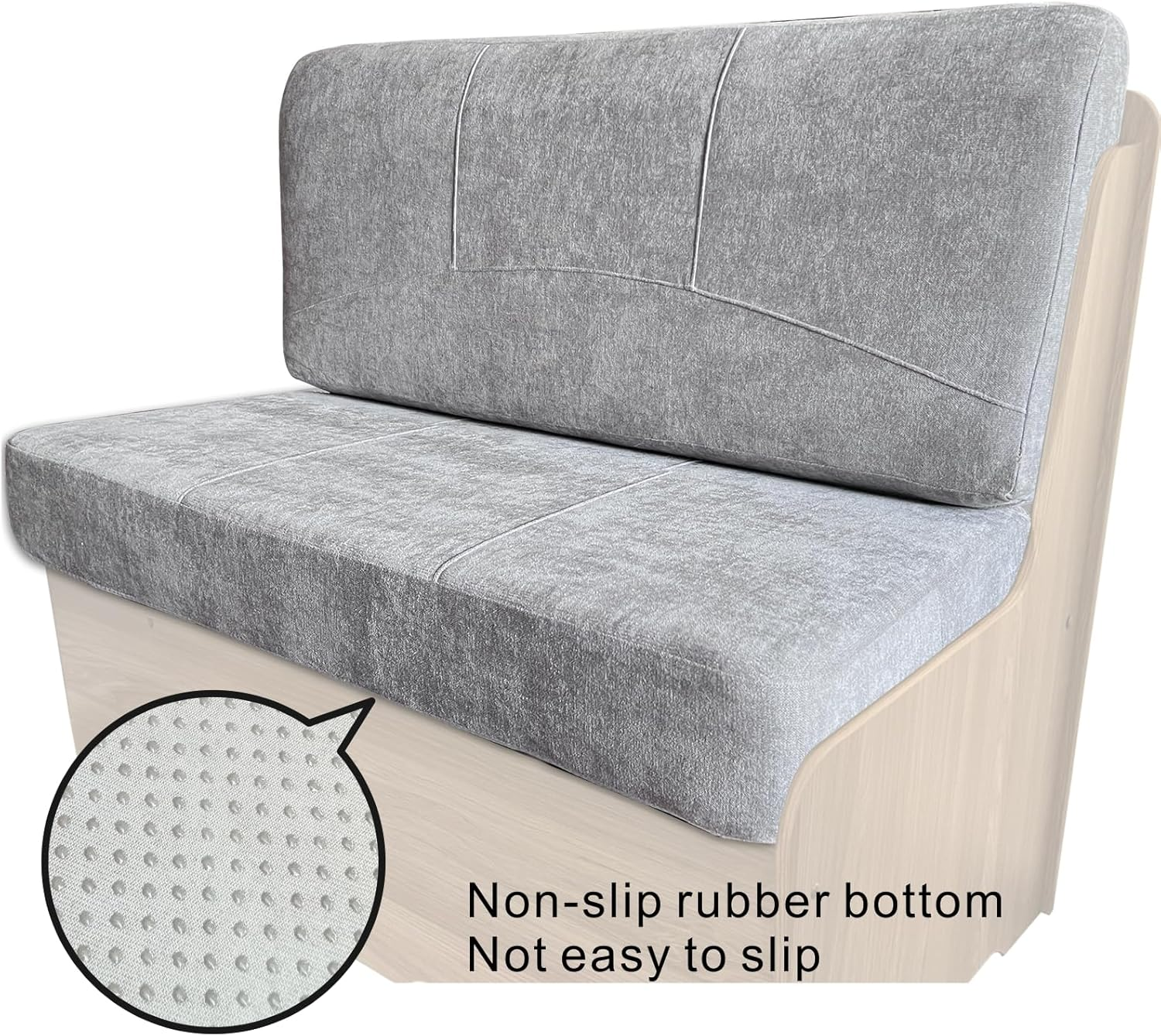 Dulepax RV Dinette Booth Cushions with Memory Foam，Replacement Camper Cushions，Dinette Seat for Camper Trailer，Rv Dinette Seat Including 1 Backrest & 1 Bench,Rv Sofa,Rv Couch,Grey,36Inch. image number 4