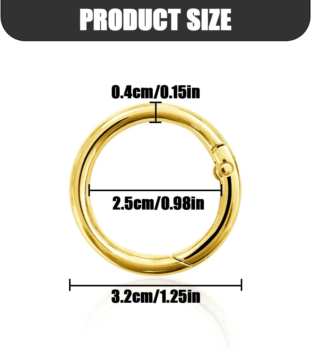 Purse Rings, 20 PCS Gold & Silver round Spring Clip for Bag, Purse, Handbag (32Mm/1.25In) image number 4