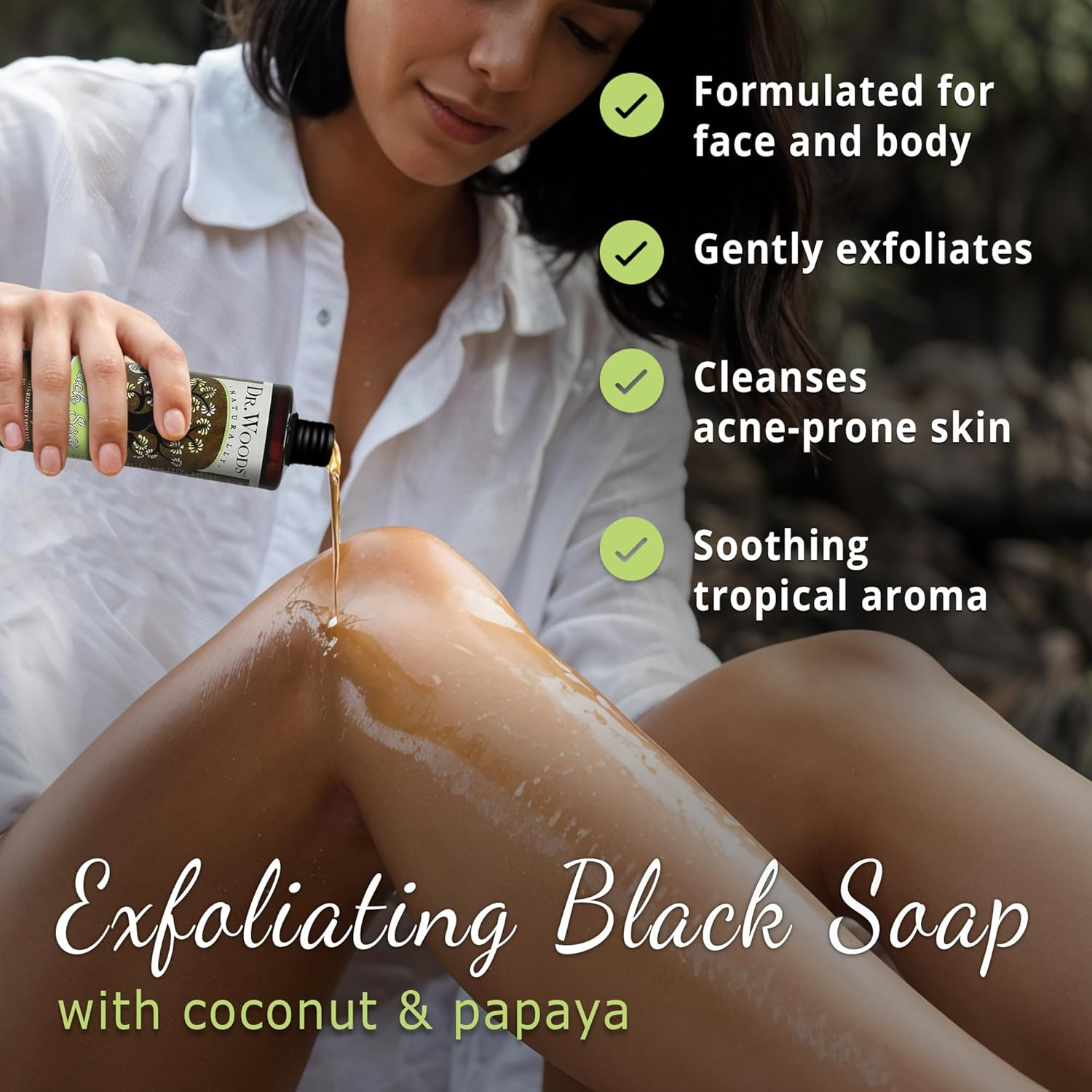 (240Ml) - Dr. Woods Raw Moisturising Black Coconut Papaya Soap with Organic Shea Butter, 240Ml image number 1