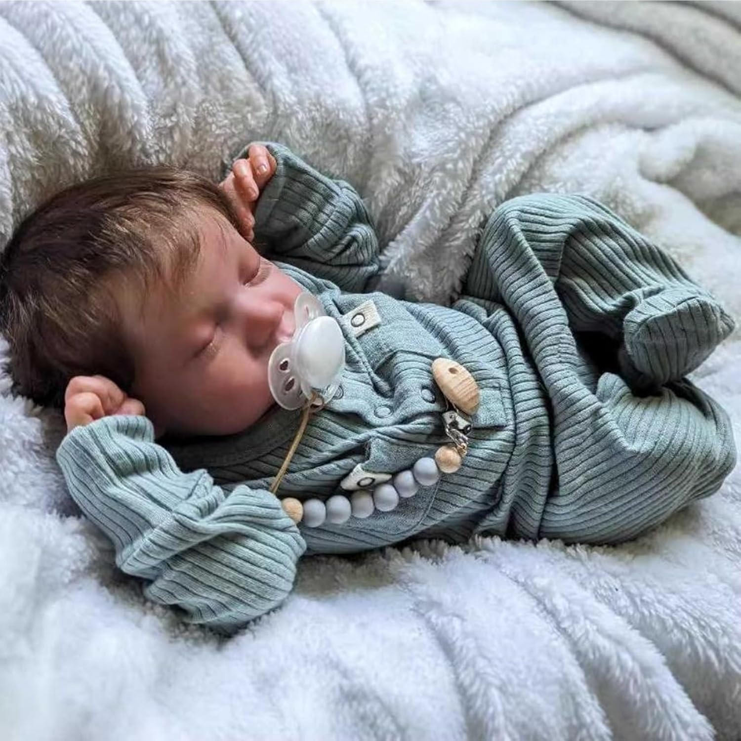 Sleeping Reborn Baby Doll, 22 Inch Lifelike Baby Doll Boy, Realistic Newborn Handmade Reborn Dolls That Look Real, Vinyl Weighted Gift Set for Boys Age 3+