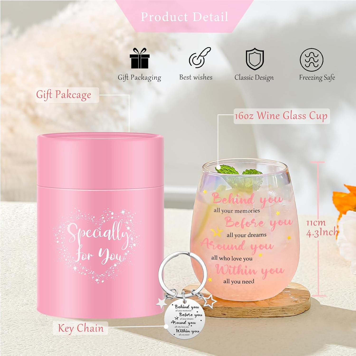 Graduation Gifts for Women Her Friend Glasses Drinking Good Luck New Beginnings Congratulations Gift Glass Cups Graduation Party Decorations Presents Cute Mugs Christmas Birthday Gifts for Daughter image number 1