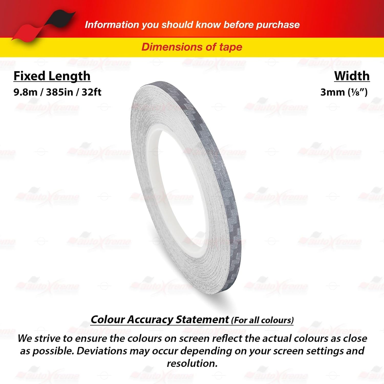 32Ft 9.80M Self-Adhesive Vinyl Pin Stripe Line Decal Sticker Tape - Carbon Fiber Dark Grey, 1/8" | 3Mm, Suitable for Cars, Vans, Motorcycles, Bikes, Models, Tuning & Styling, and Much More