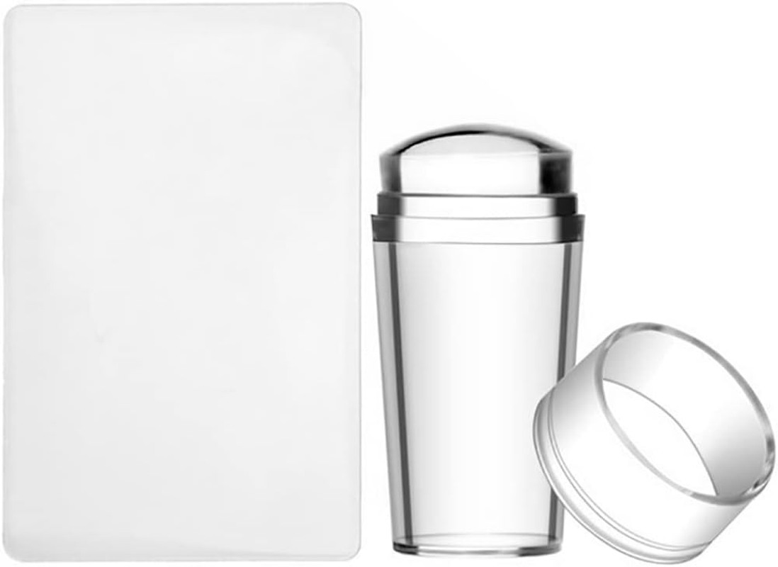 1Set Nail Art Jelly Stamper with Scrapers Set Transparent Soft Clear Nail Stamping Kit Manicure Print DIY Nail Art Tool Clear Nail Art Stamper Nail Art Stamper Set for Salon or Home Use image number 5