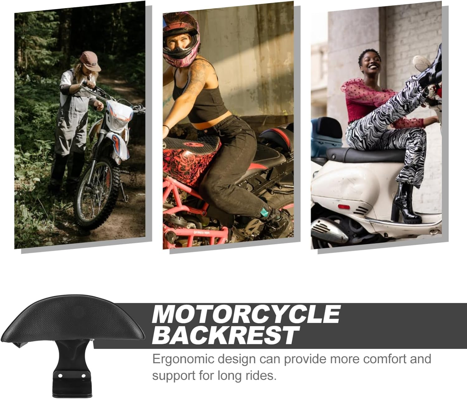 TOPPERFUN Backrest Universal Bike Back Rest for Electric Bicycles Safety Rear Rest Pad Black image number 4