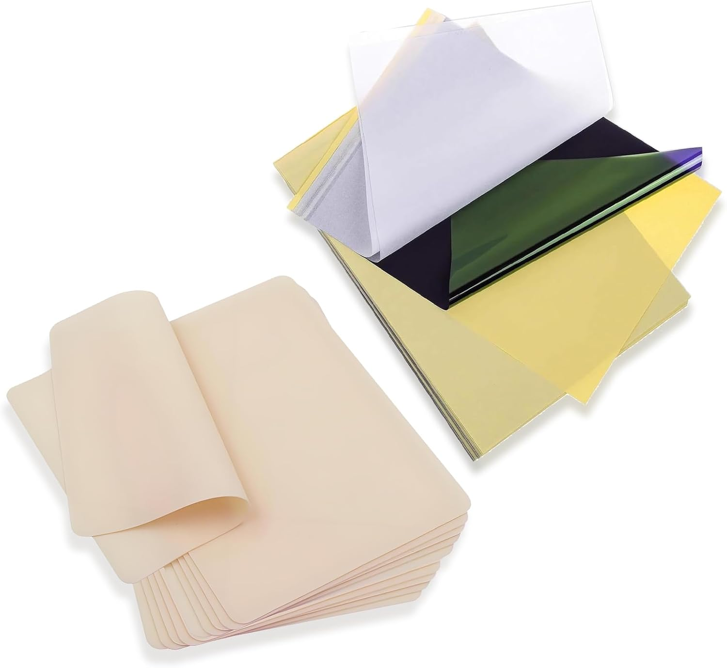 20 Pcs Tattoo Kit, 10Pcs Practice Skin & 10Pcs A4 Transfer Paper Set, Blank Fake Skin Sheets for Tattoo Training Stencil Tracing Beginner to Professional Tattoo Supplies image number 3