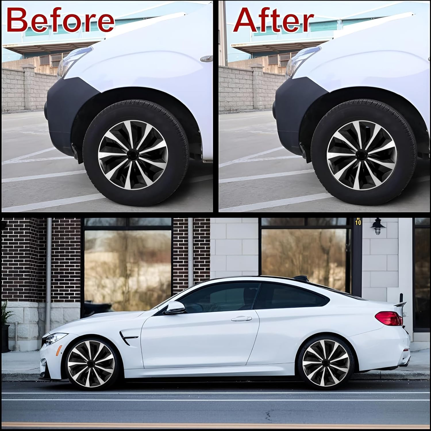 YOLOCKEY 15" Silver Wheel Rim Cover Hubcaps Replacement R15 Hub Caps Snap on Universal Wheel Rim Cover ABS Exterior Accessories for Car Trunk SUV Set of 4 image number 2