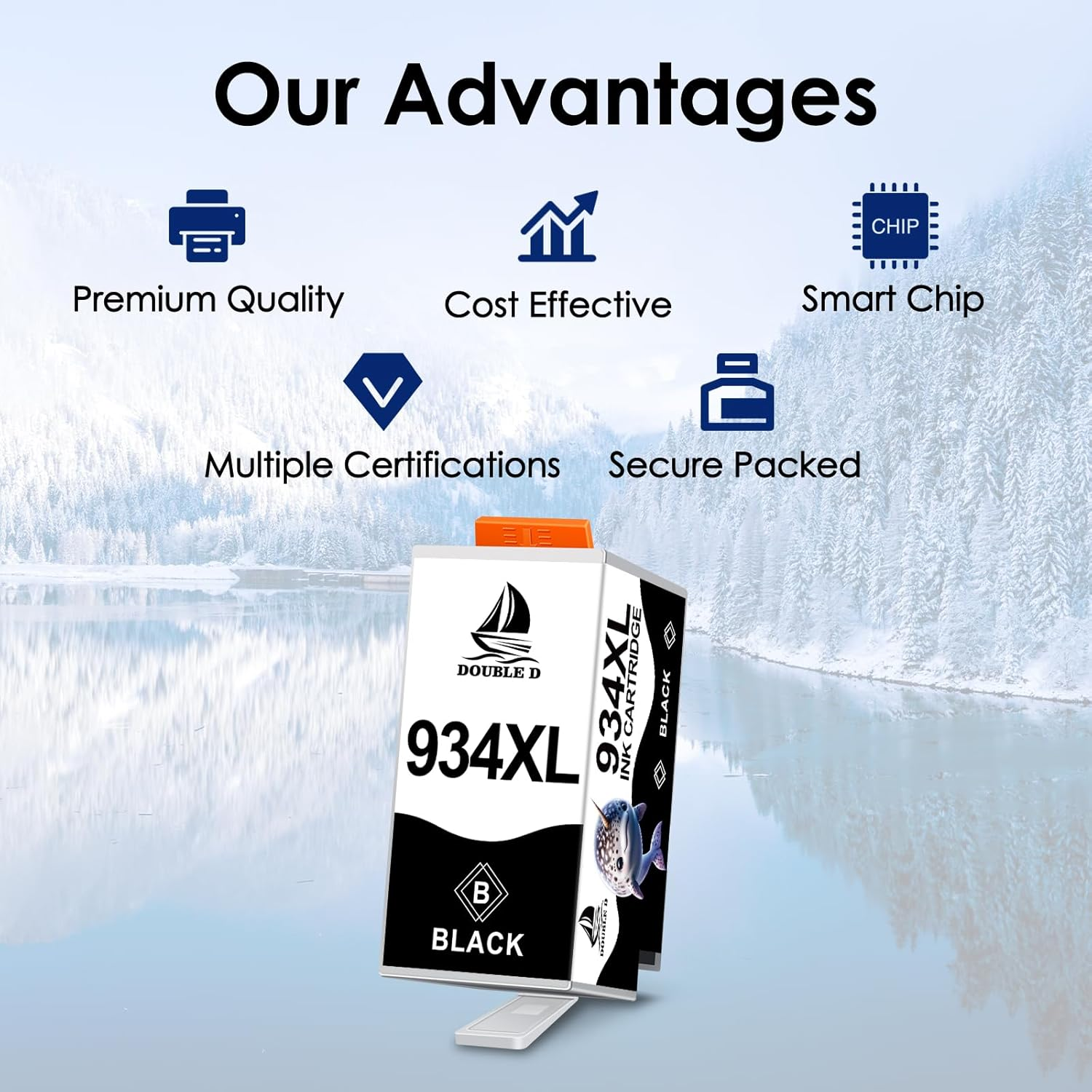 Double D (TM) 934XL 935XL Compatible Ink Cartridges, Replacement for HP 934XL 935XL Use with HP Officejet Pro 6830 6230 6835 6812 6815 6820 6220 Printers (1 Black,1 Cyan,1 Magenta,1 Yellow) 1Set image number 6