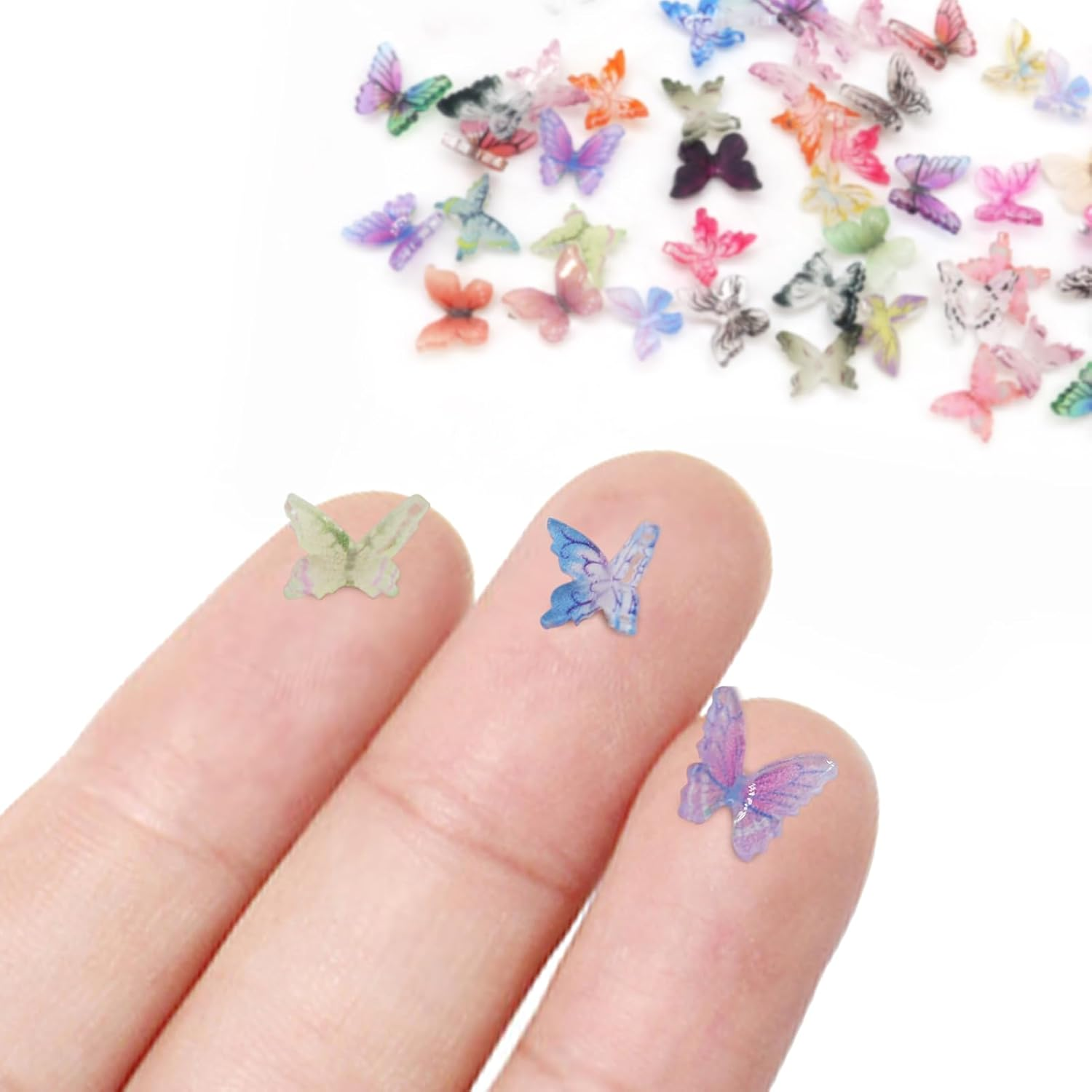 60Pcs Mini Resin Butterflies, Miniature Dollhouse Accessories Tiny Butterflies for Crafts, Mini Resin Animals Figurines for DIY Fairy Garden Dollhouse Micro Landscaping Decoration - 90Pcs Mini Butterflies image number 4