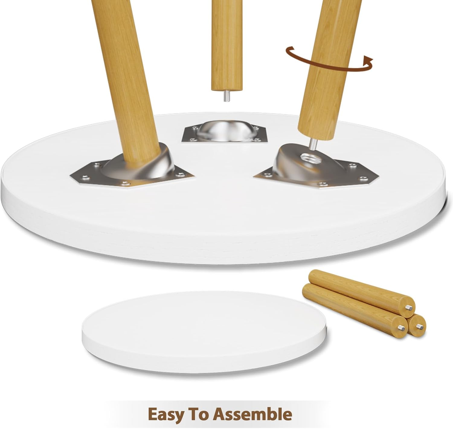 Bamworld Wood Plant Stand Indoor Small Plant Table Mid Century Holder for Flower Pots round Side/End Table for Corner Bedroom Living Room image number 3