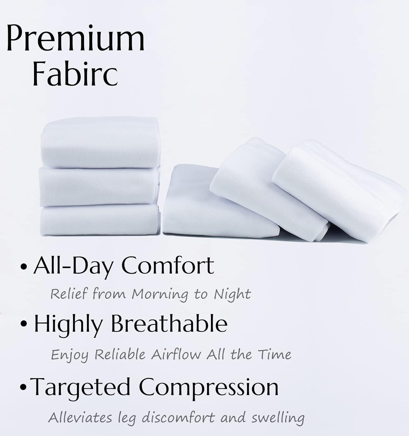 (3 Pairs) Compression Socks 20-30 Mmhg Long Socks for Women and Knee High Socks Best Support for Women image number 3