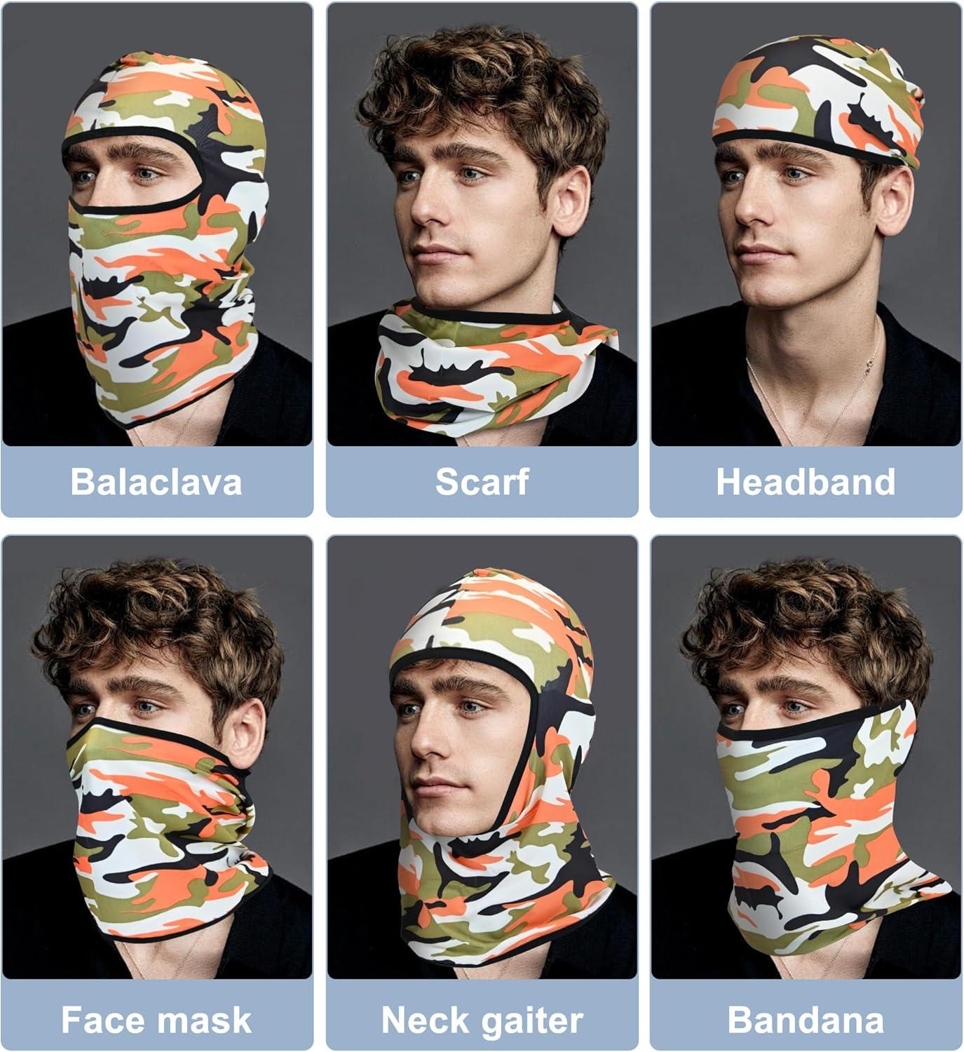 YBVABE Balaclava Face Mask - Neck Gaiter Adjustable, Windproof, UV Protection Hood, Summer Cooling, for Skiing, Snowboarding, Motorcycle Breathable Ice Silk Motorcycle Scarf for Men & Women