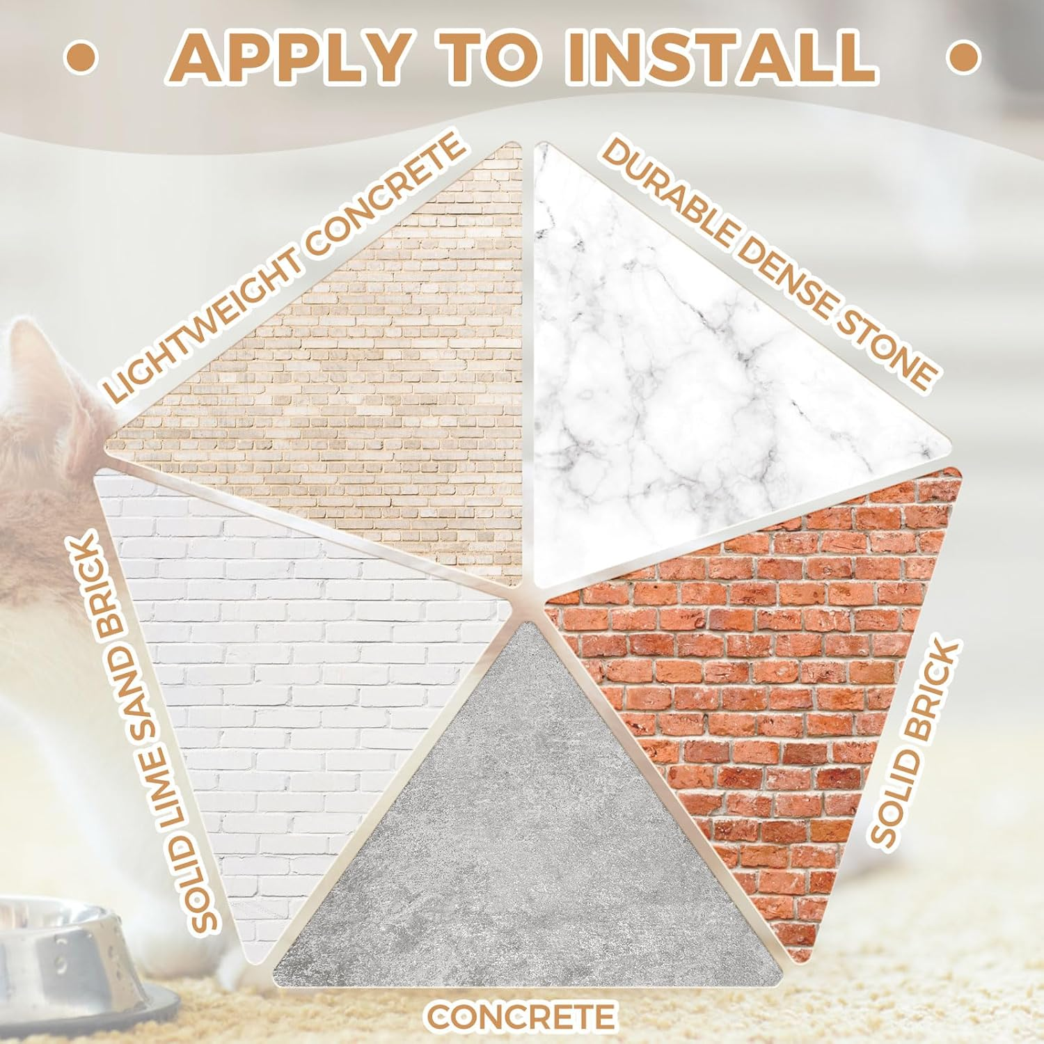 Cat Hammock Wall Mounted 3Pcs Set, Wooden Cat Wall Shelves Scratching Posts, Moon Shape Cat Perches and Cat Wall Furniture for Climbing, Playing and Sleeping - 3Pcs Cat Shelves Set image number 3